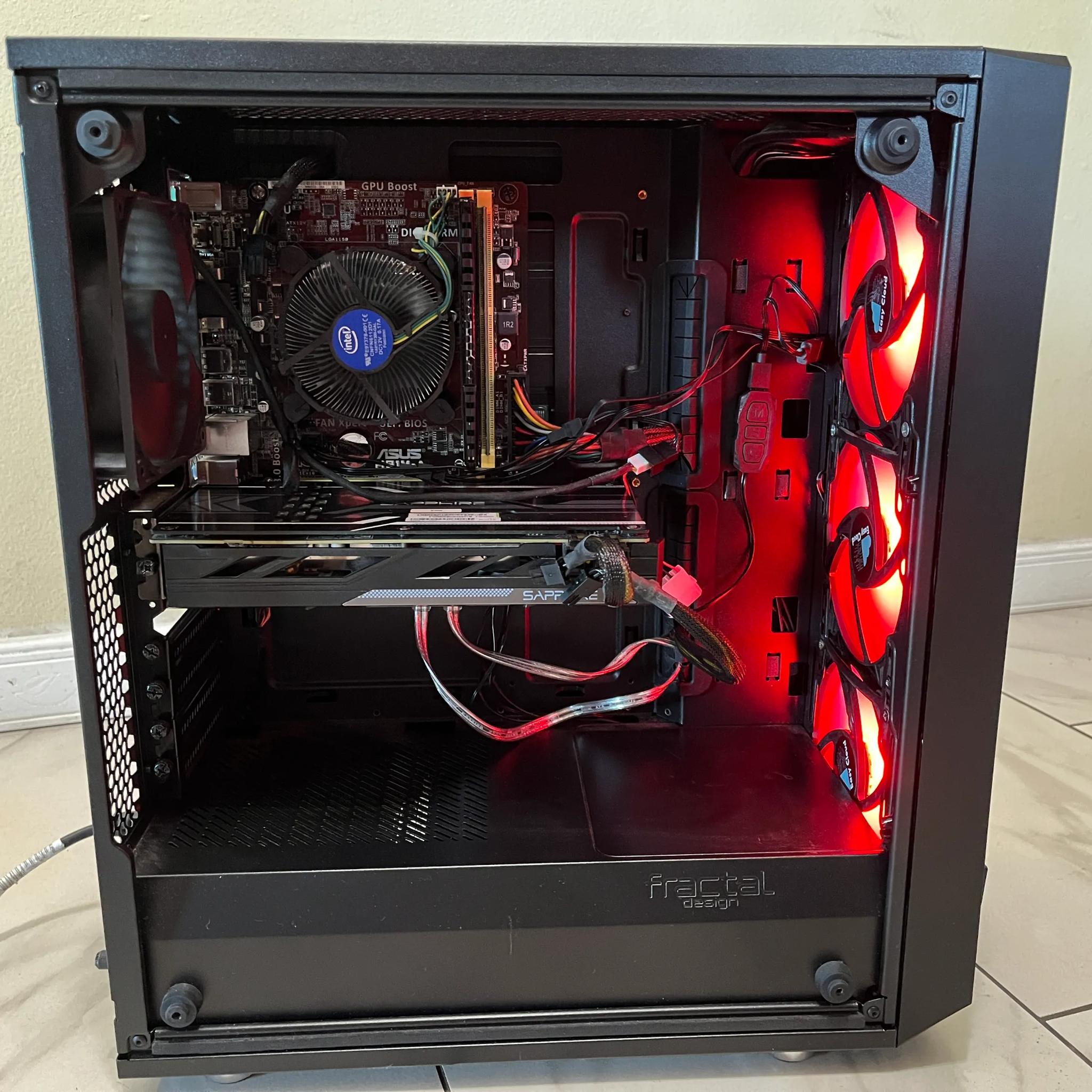 🟢🔥 Budget Gaming PC – RGB Case w/ Remote - Intel i5-4590, R9 380 4GB, 1 TB Storage & 12GB RAM 🔵 🖥️