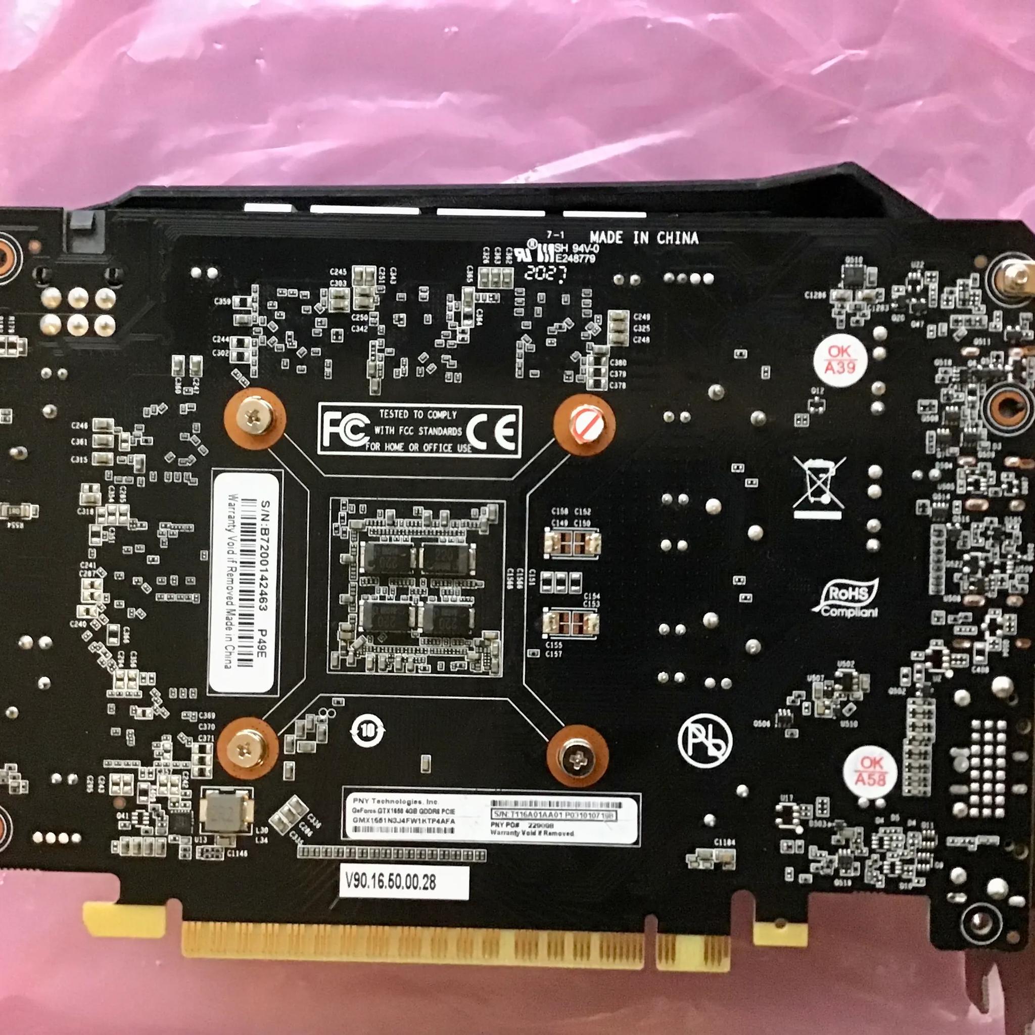 Used PNY GeForce GTX 1650 4GB GDDR6 Single Fan - No Box