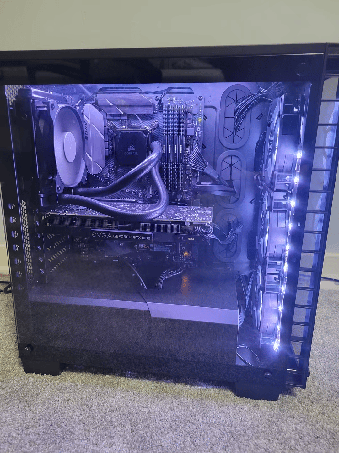 intel core i5 7600k + EVGA SC GTX 1080. Bang for your buck RGB build 