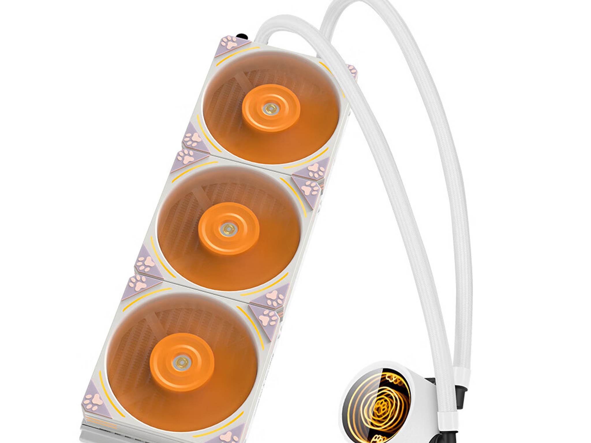 SEGOTEP Frozen 360 Meow Orange ARGB Desktop AIO Liquid CPU Cooler Orange Color
