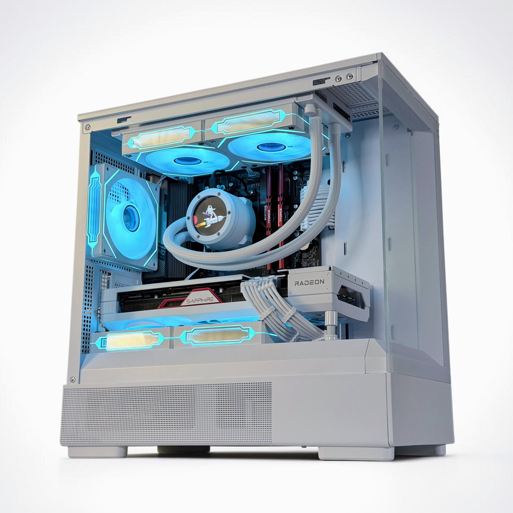 💧🧬Liquid Cooled Gaming PC🚀 AMD RX 7800 XT 16GB🚀AMD Ryzen 7 5800X🚀 32GB DDR4🚀 1.3TB SSD