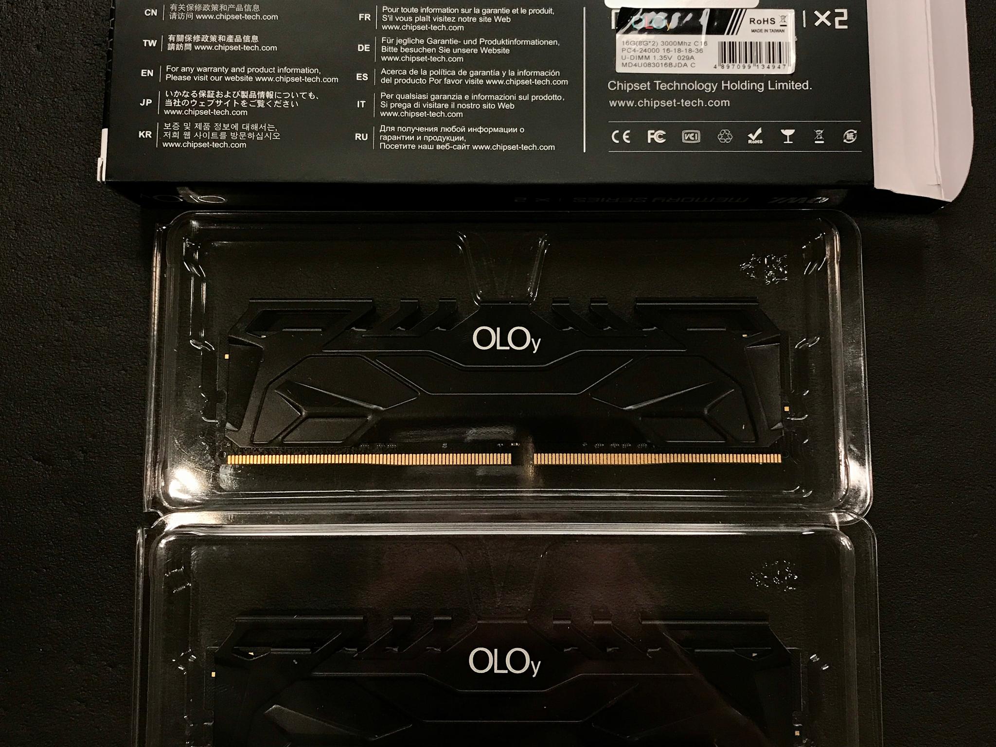 Used black OLOy 16GB DDR4-3000 cl16 