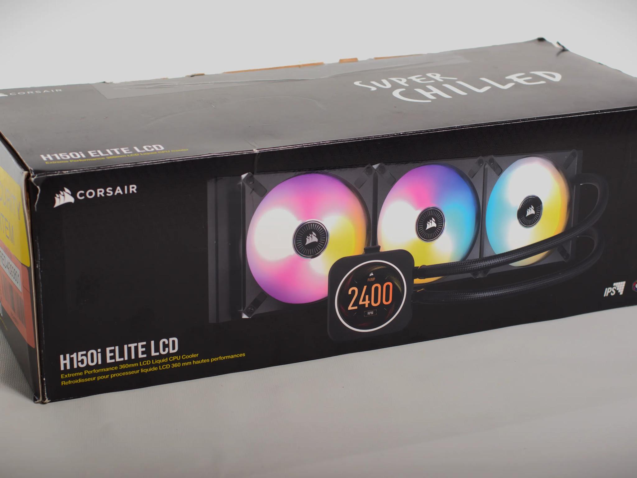 Corsair H150i Elite LCD AIO Liquid Cooler - LCD Screen - 360mm Black