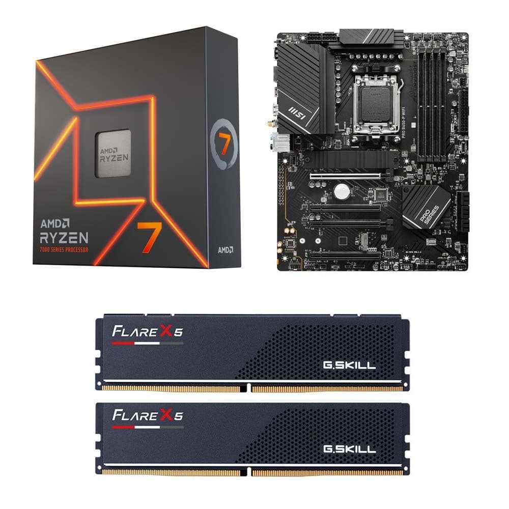 AMD Ryzen 7 7700X, MSI B650-P Pro WiFi, G.Skill Flare X5 Series 32GB DDR5-6000mhz Combo