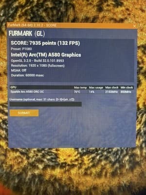 SPARKLE Intel Arc A580 ORC OC 8GB GDDR6 Dual Fan PCIe HDMI/DP DX12