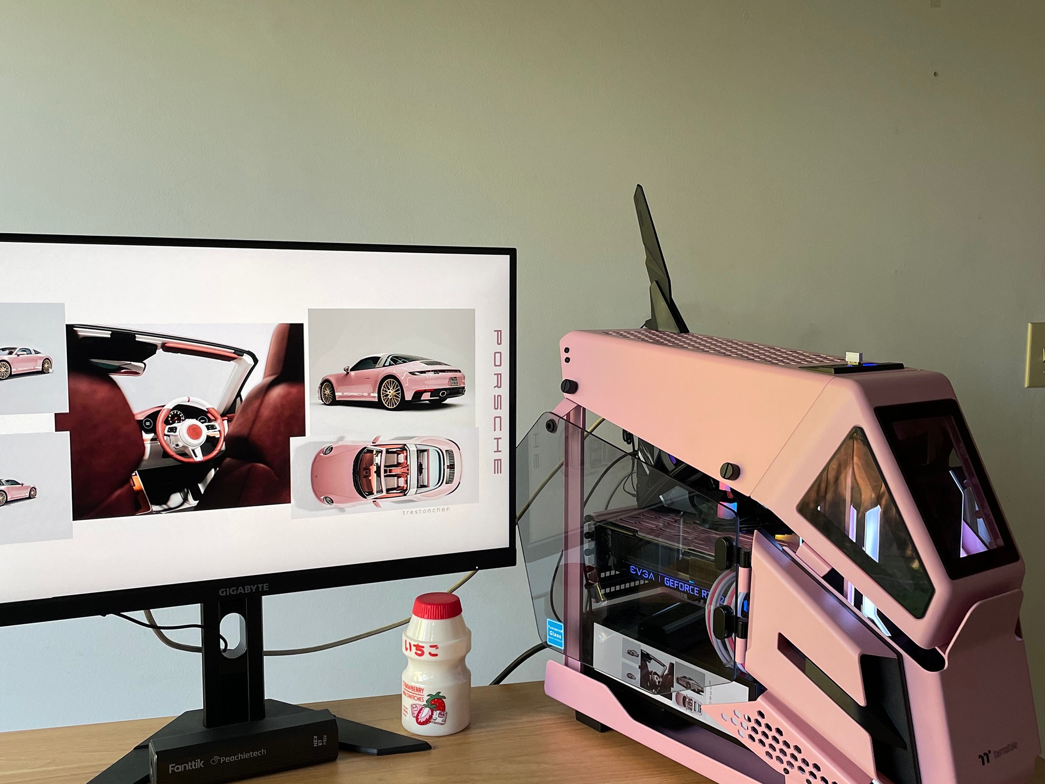 Brand new pink custom gaming PC with display | Intel 12600K, EVGA 2070 super, 16GB DDR4 RAM, 1TB SSD