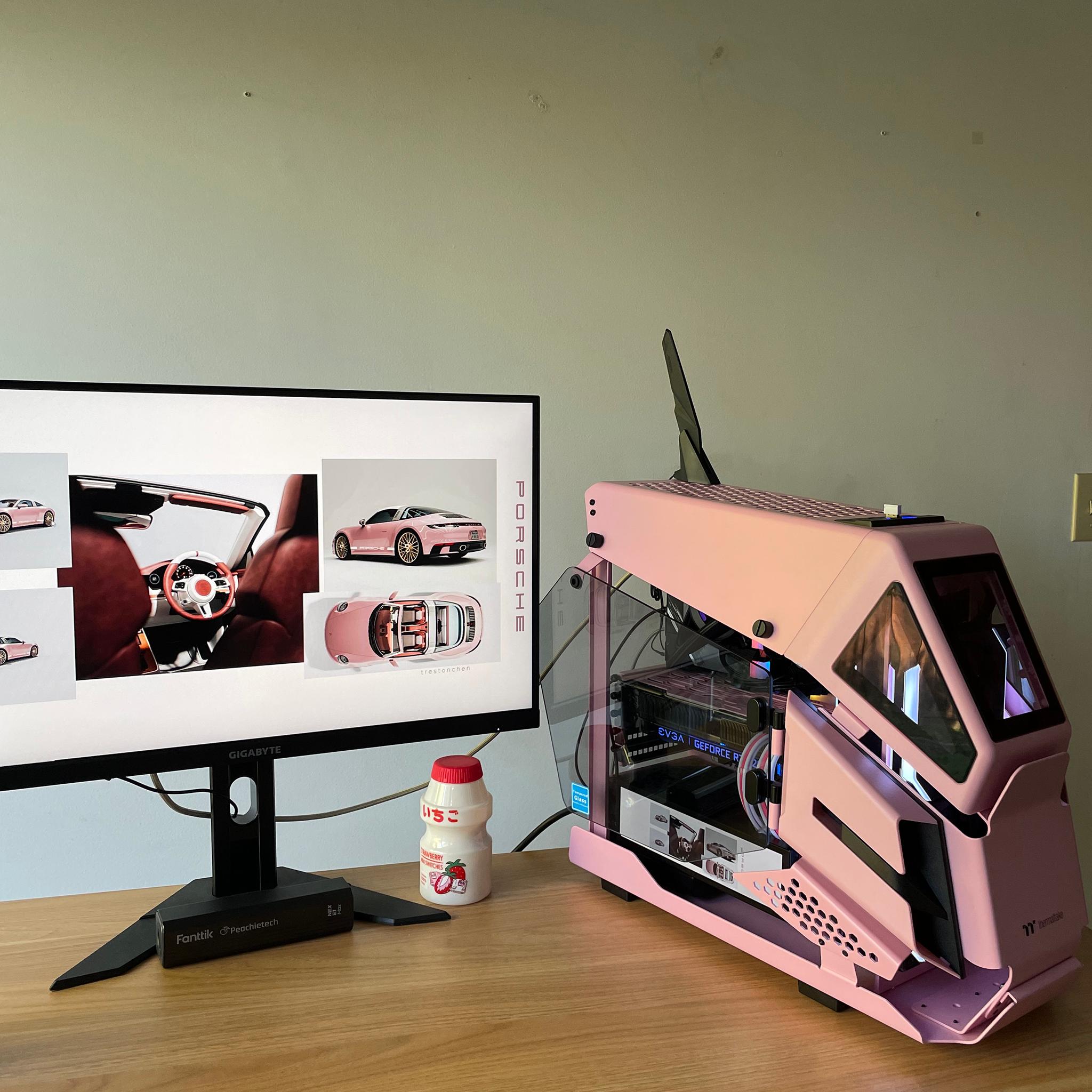 Brand new pink custom gaming PC with display | Intel 12600K, EVGA 2070 super, 16GB DDR4 RAM, 1TB SSD