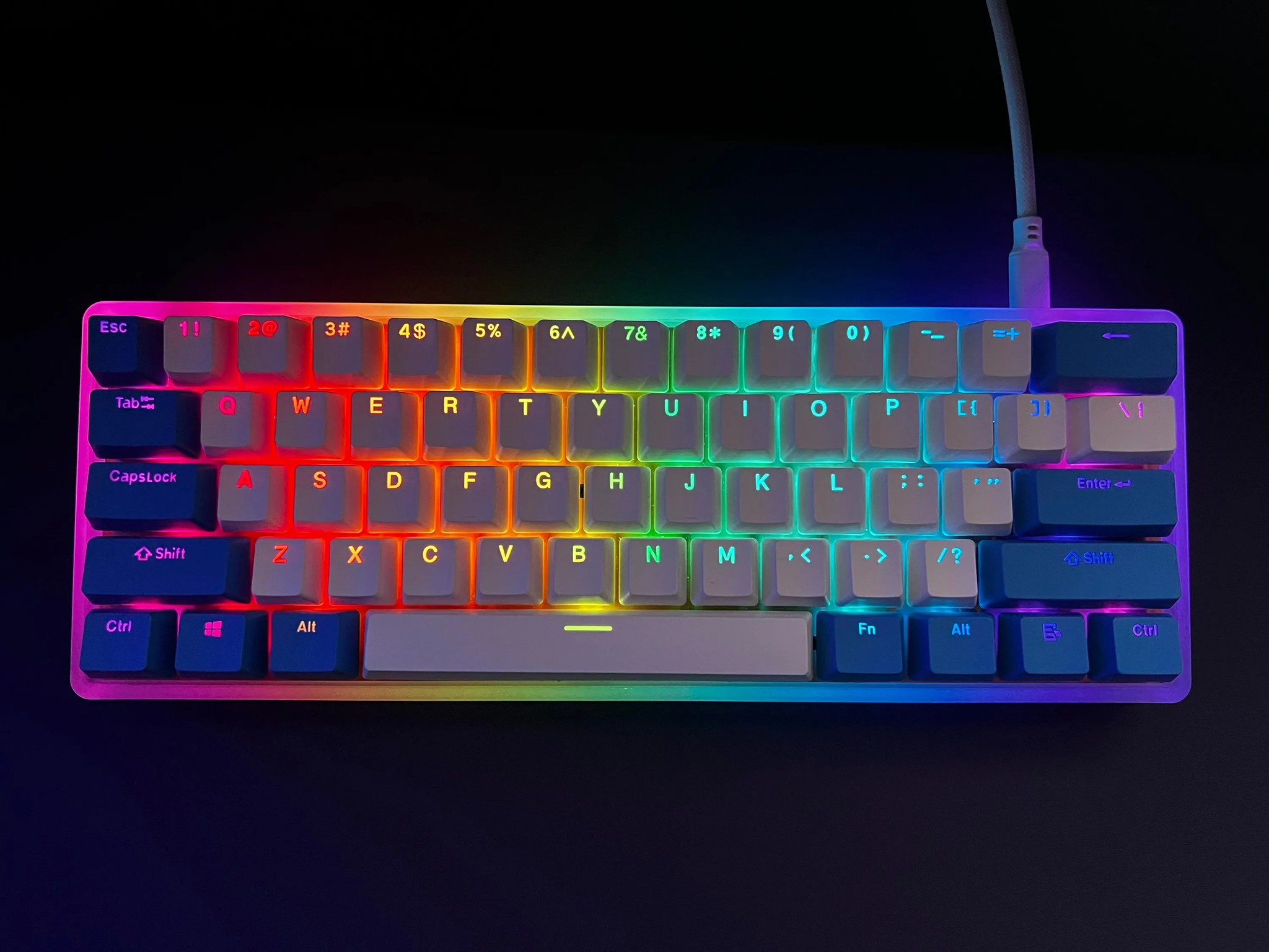 Drop Carina Premium Custom Hotswap 60% Mechanical Keyboard, Copper Plate, Cream Switches