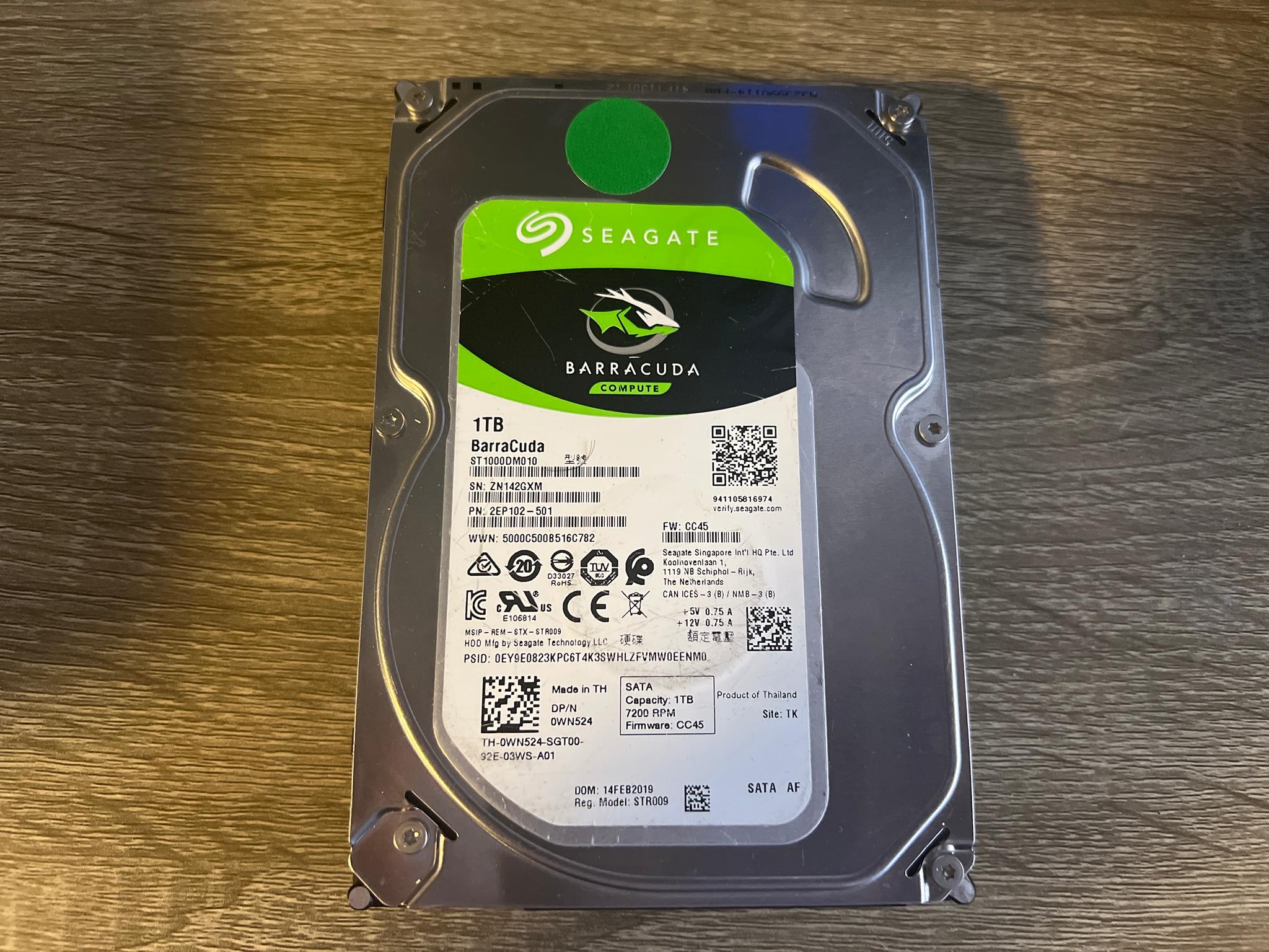 1TB Seagate Barracuda HDD