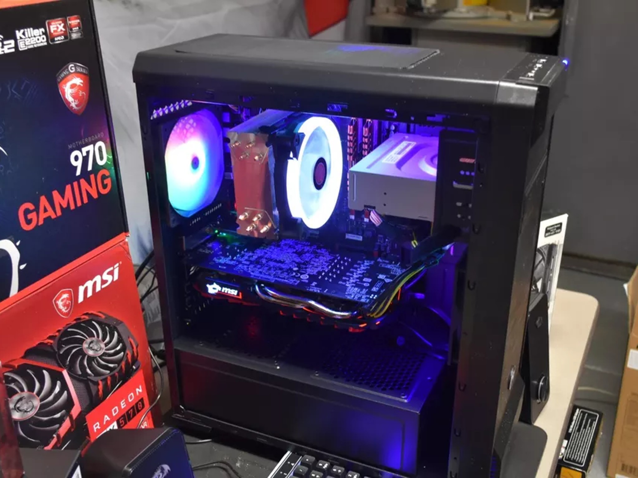 GaminG PC AMD FX 8350 4.0GHZ 8 CORES 16GB RAM 1TR SSD RX 570 GPU X DVD RW+ NEW 20 INCH MONITOR