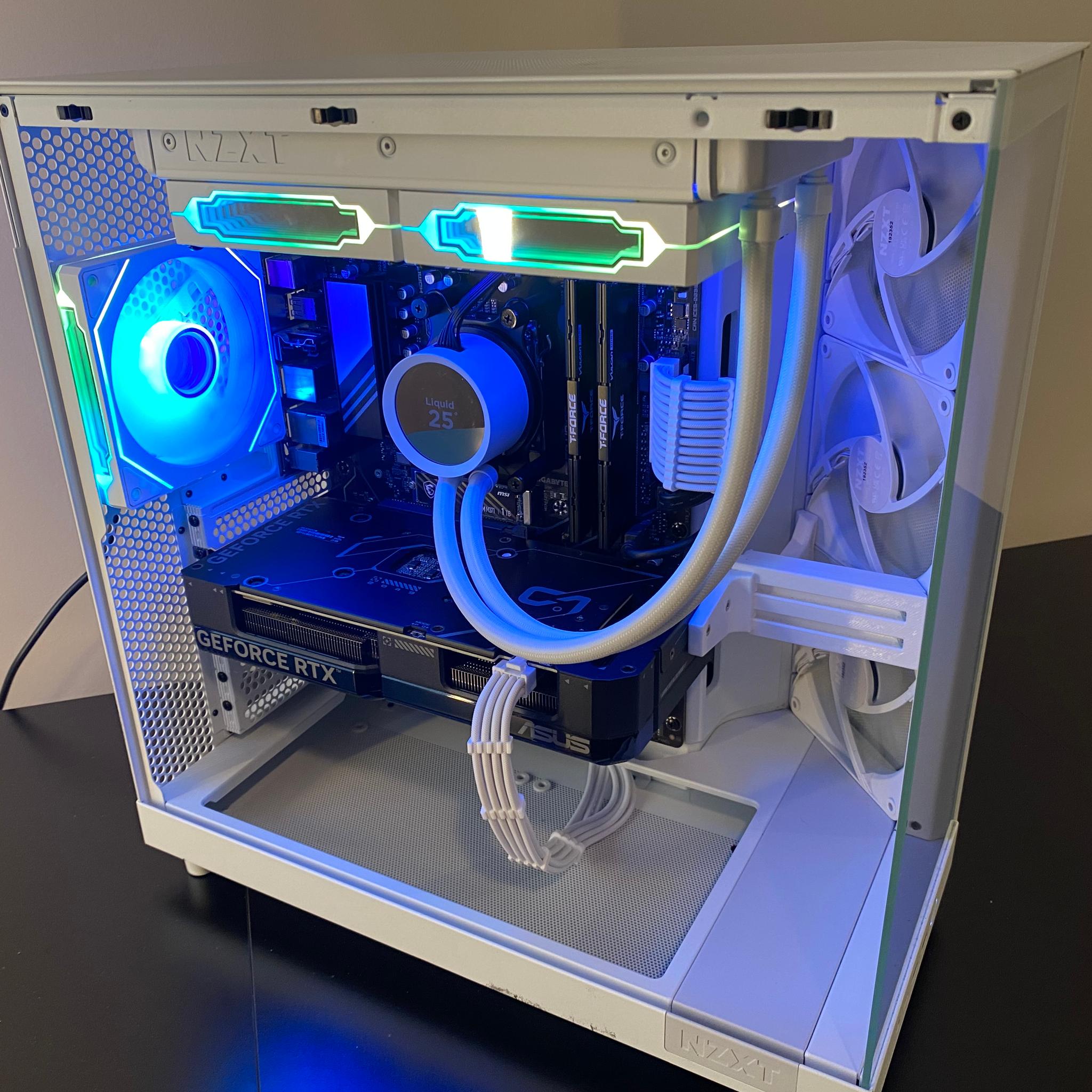 White NZXT Gaming PC | RTX 4070 12GB | Ryzen 5 7600X | 16GB DDR5 | 1TB NVMe | LCD AIO | RGB