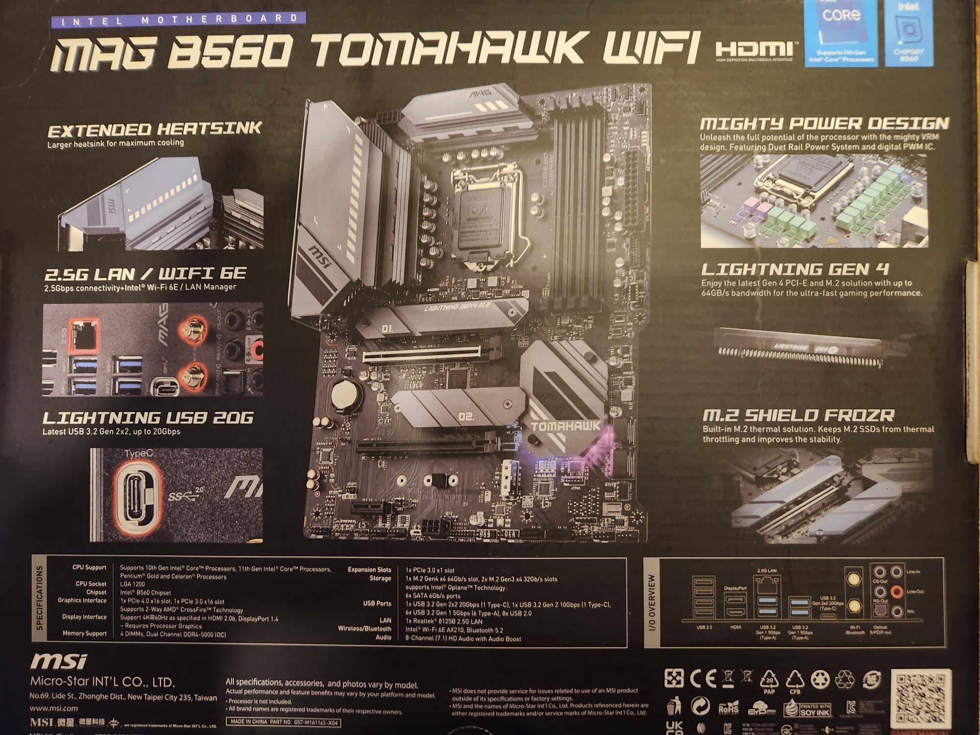 MSI MAG B560 TOMAHAWK WIFI