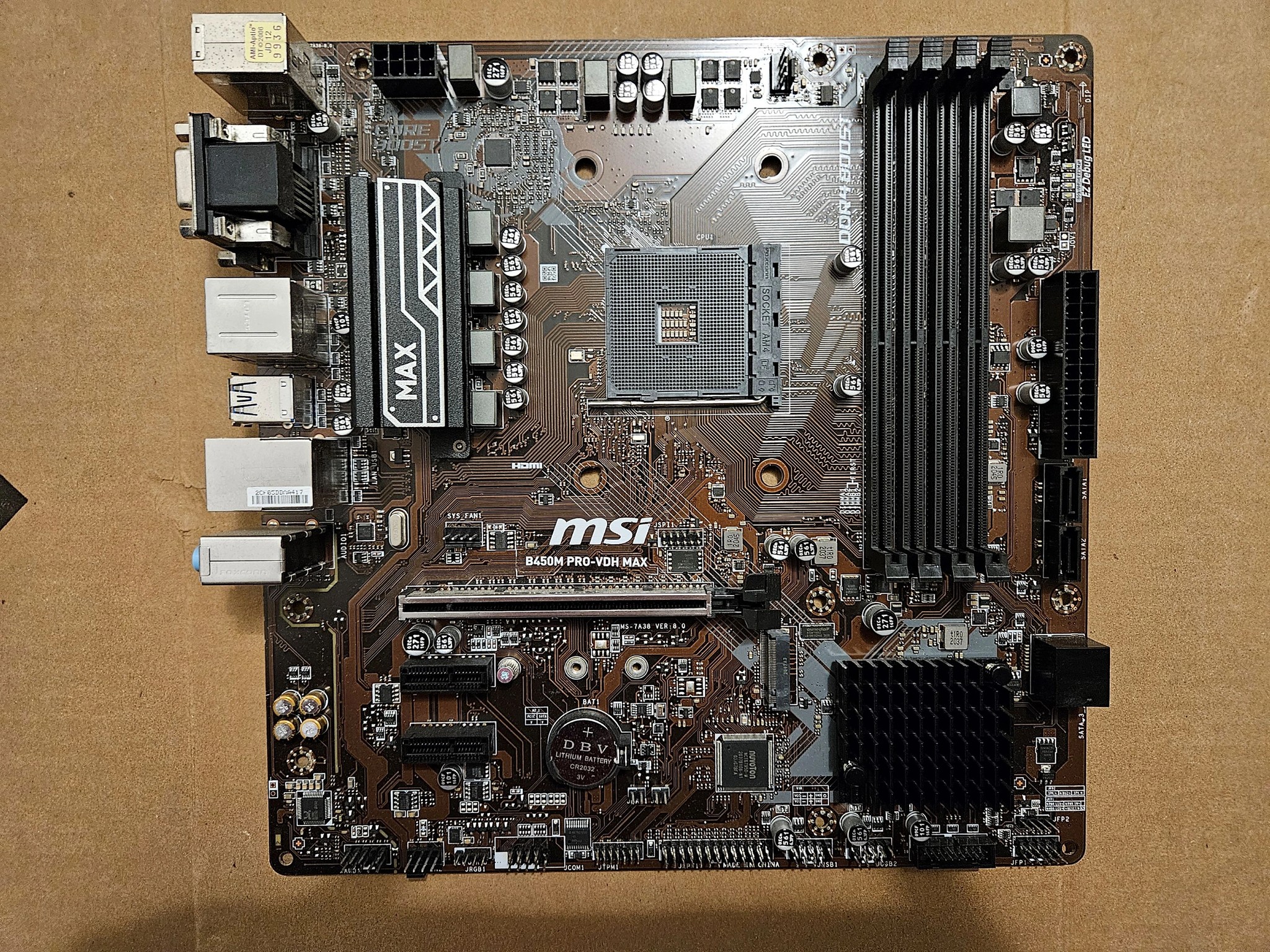MSI B450M PRO-VDH MAX - Socket AM4 - USED