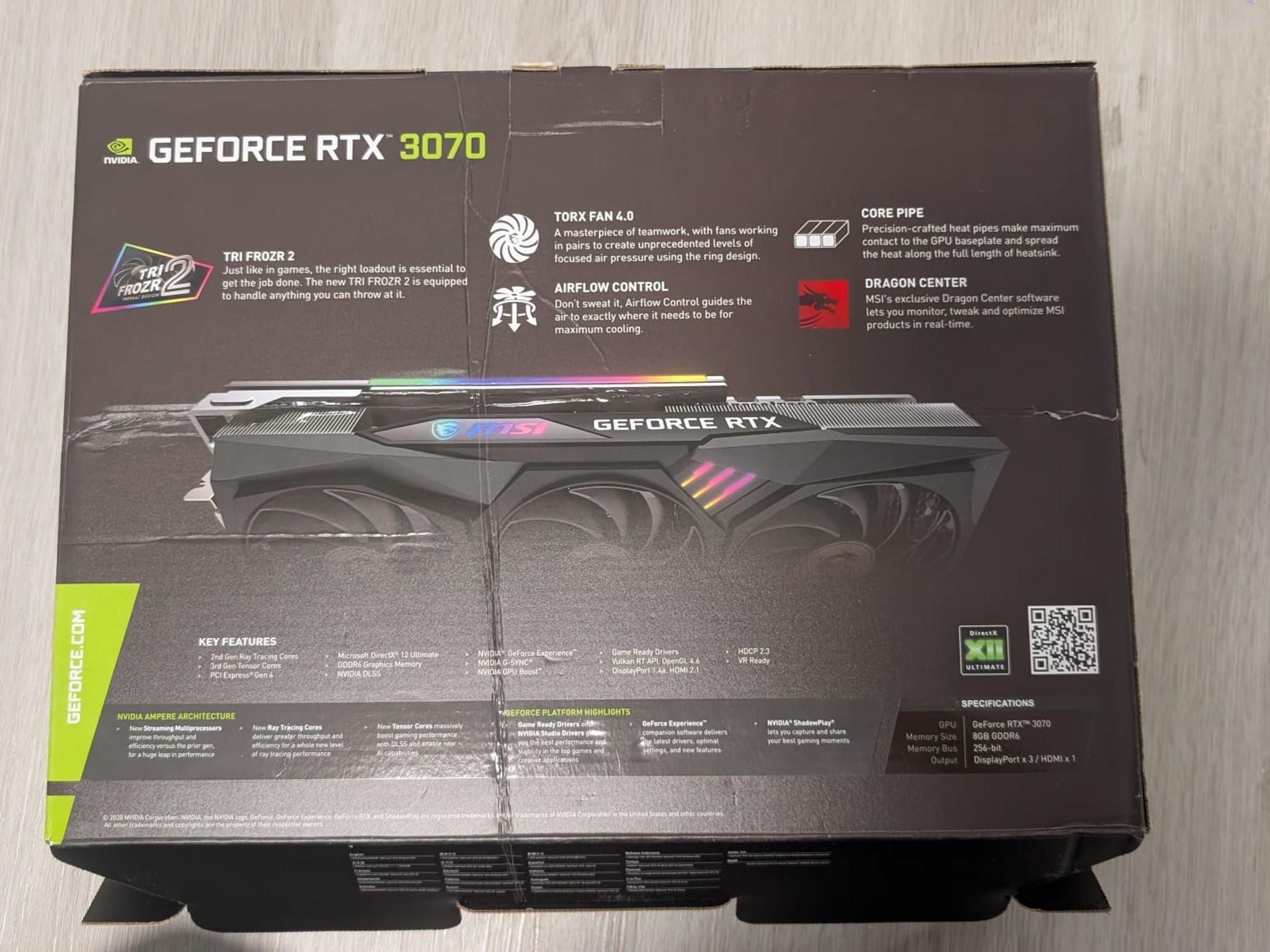 Clean and well-maintained - MSI Gaming Trio GeForce RTX 3070 8GB (in original packaging)