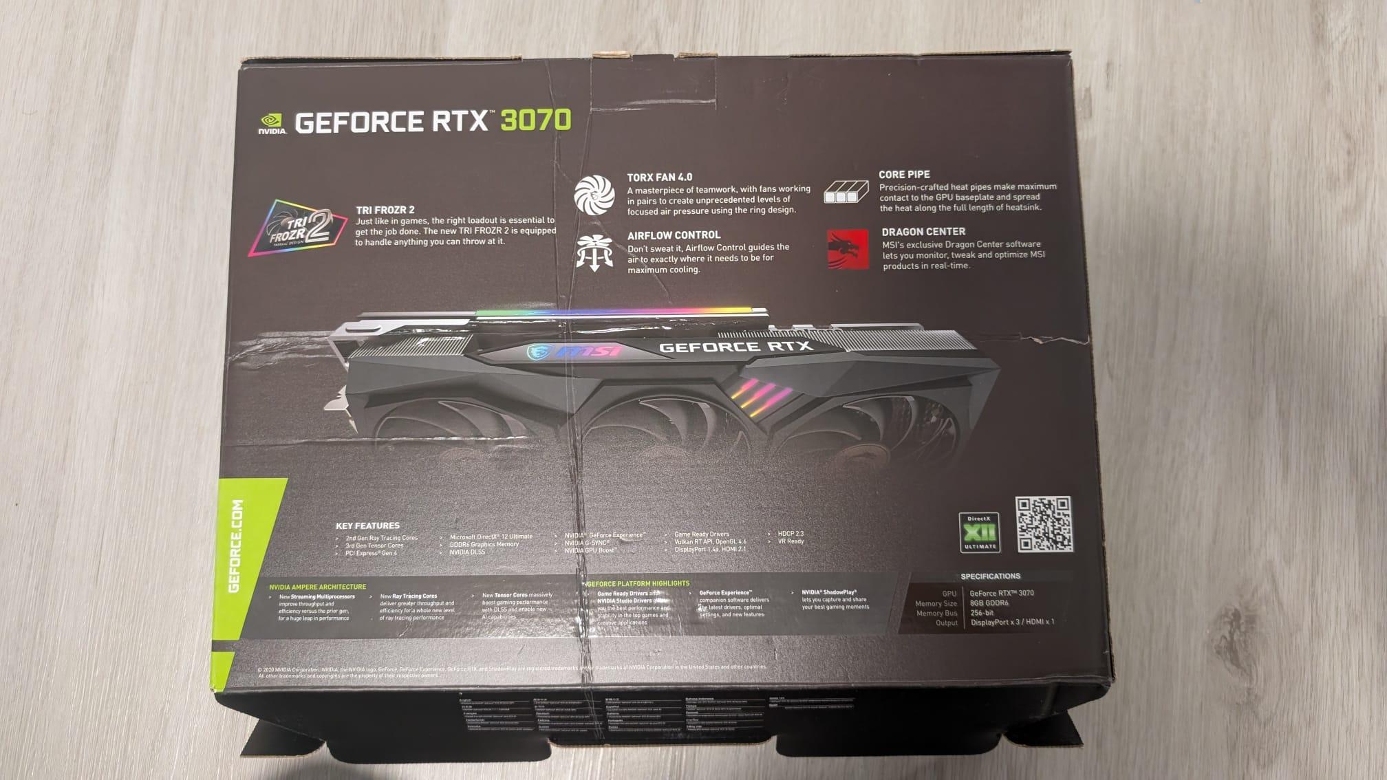 Clean and well-maintained - MSI Gaming Trio GeForce RTX 3070 8GB (in original packaging)