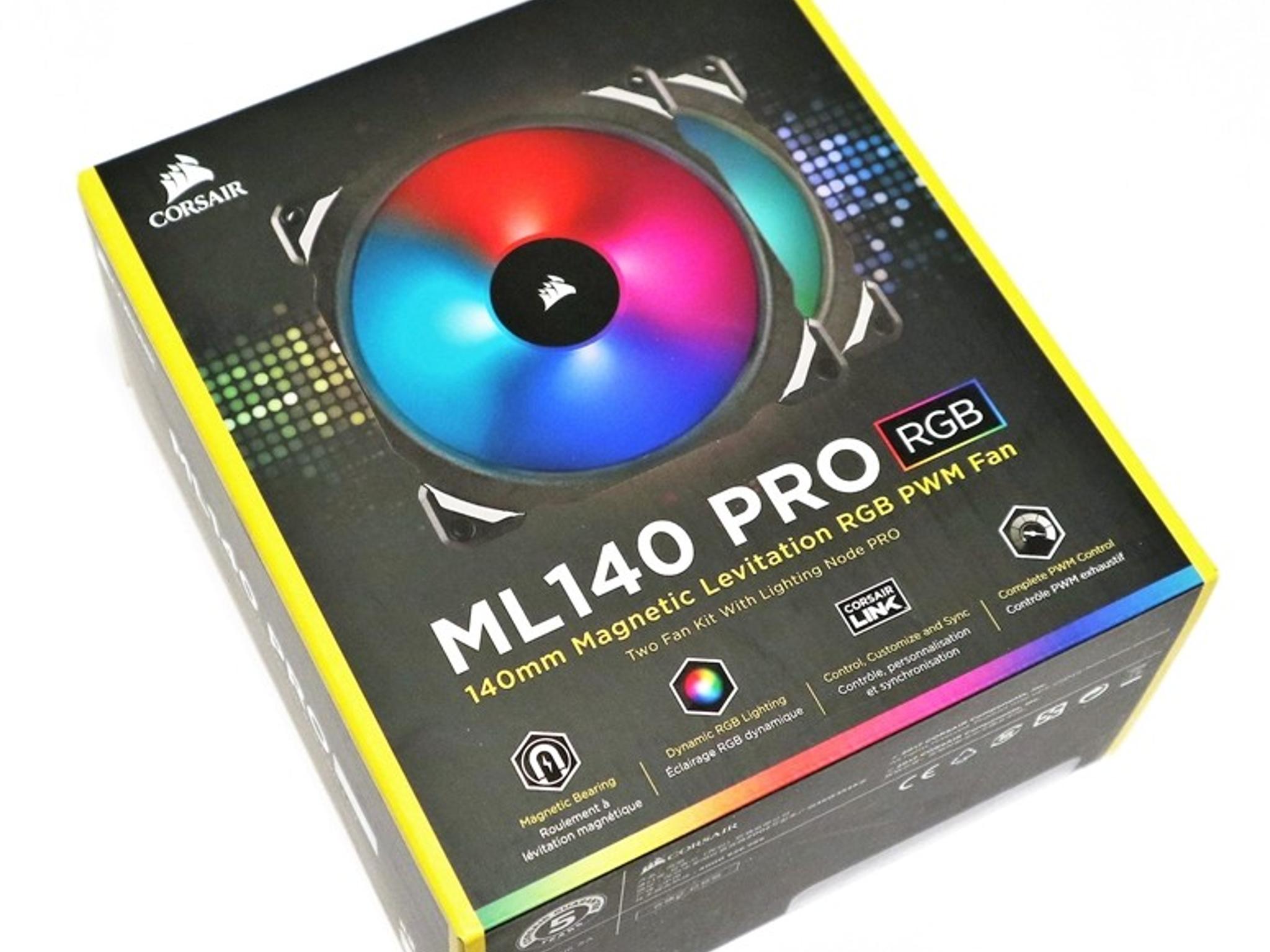 NEW in Box - CORSAIR ML140 PRO RGB 2-Pack with Lighting Node 140mm Magnetic Levitation RGB PWM Fan