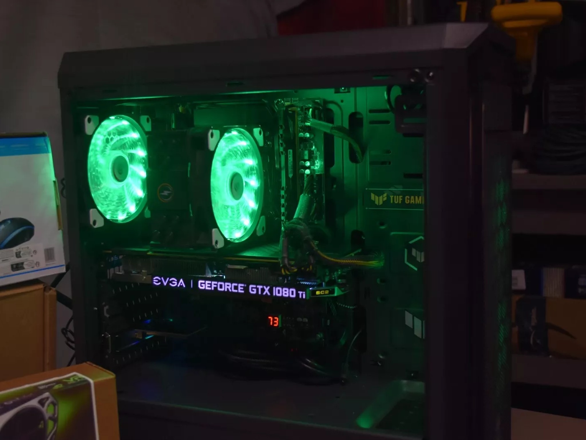 GAMING PC INTEL XEON 2690 16GR RAM GPU 1080TI 11GB 1TBNVME &500GB HHD WIFI 600 W 12 CORES &24THERADS
