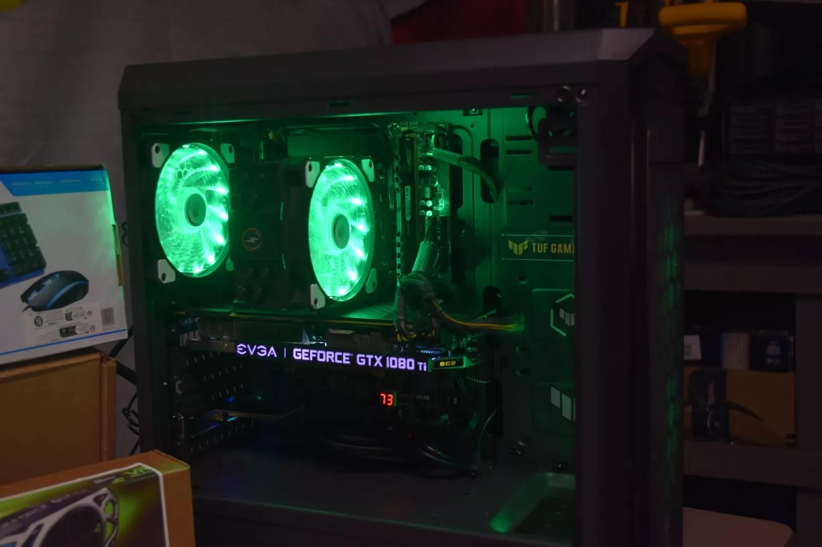 GAMING PC INTEL XEON 2690 16GR RAM GPU 1080TI 11GB 1TBNVME &500GB HHD WIFI 600 W 12 CORES &24THERADS