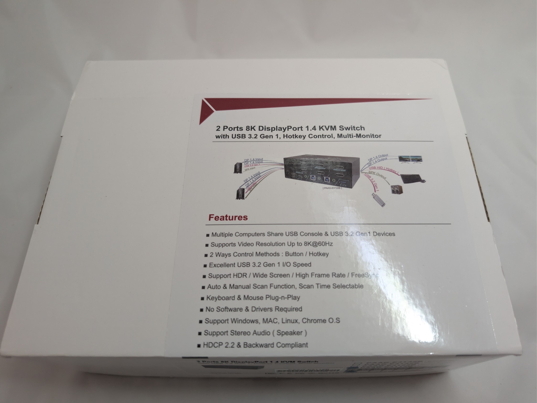Level1Techs DisplayPort KVM Switch, Single Monitor, Two Computer, USB 3.2 Gen 1