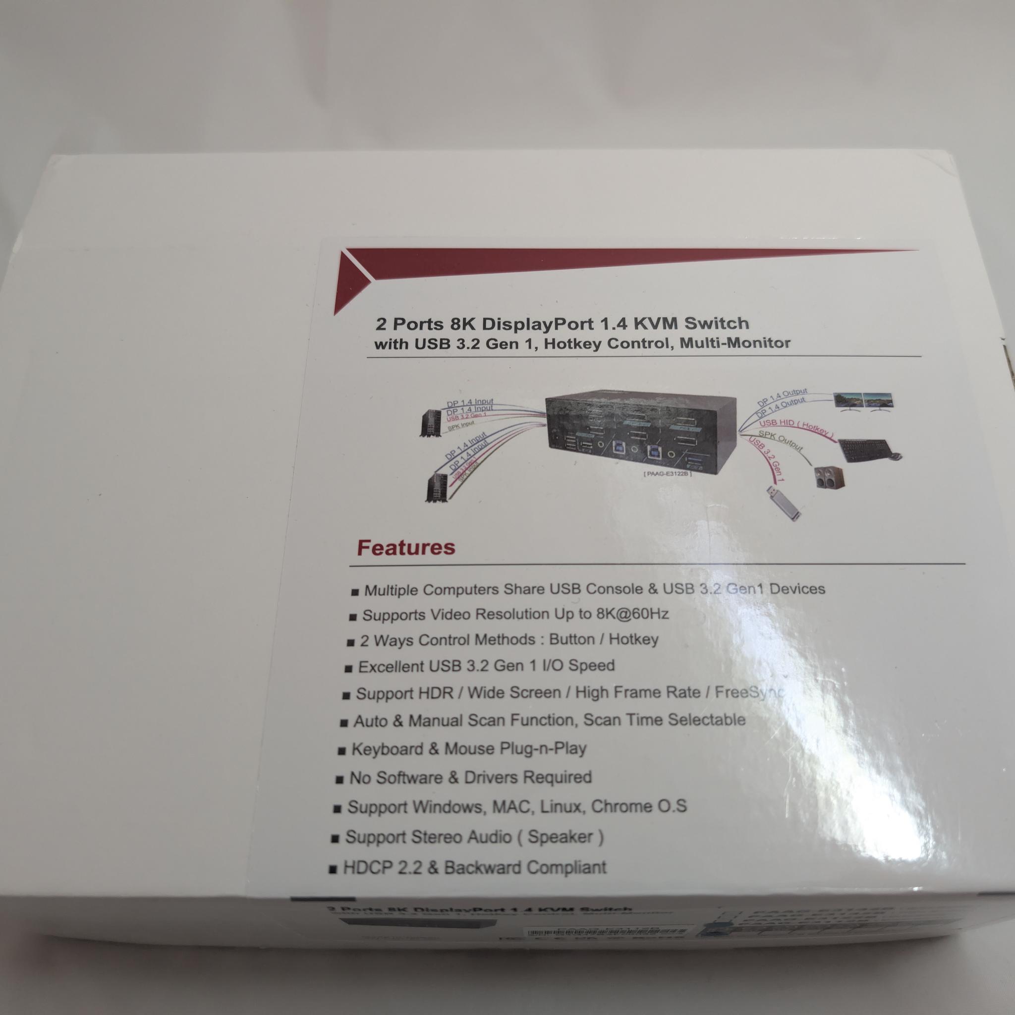 Level1Techs DisplayPort KVM Switch, Single Monitor, Two Computer, USB 3.2 Gen 1