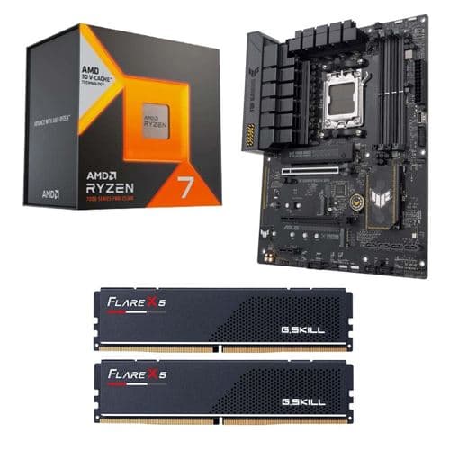 AMD Ryzen 7 7800X3D, ASUS B650-E TUF Gaming, G.Skill Flare X5 Series 48GB DDR5-5200 Kit, PC Bundle