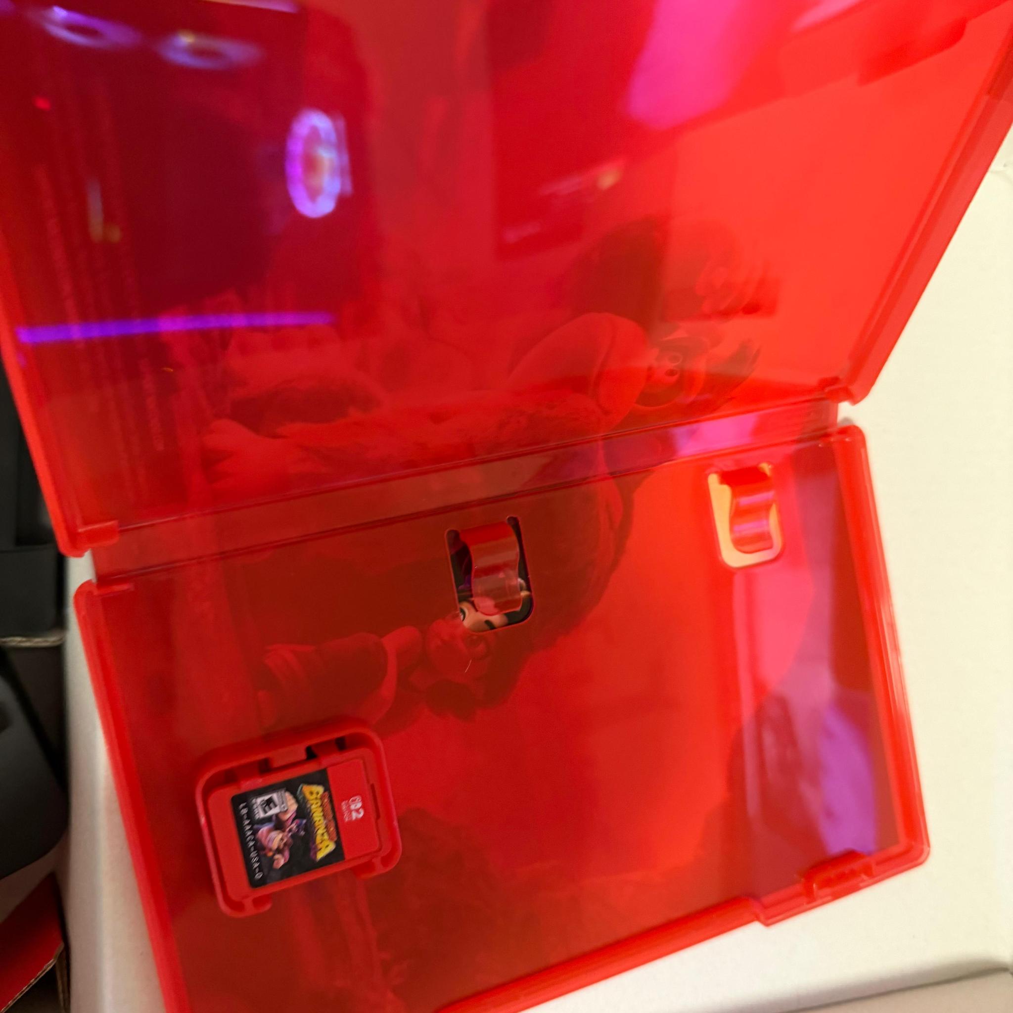 Nintendo switch 2 console with dBrand case and Donkey Kong Bonanza game