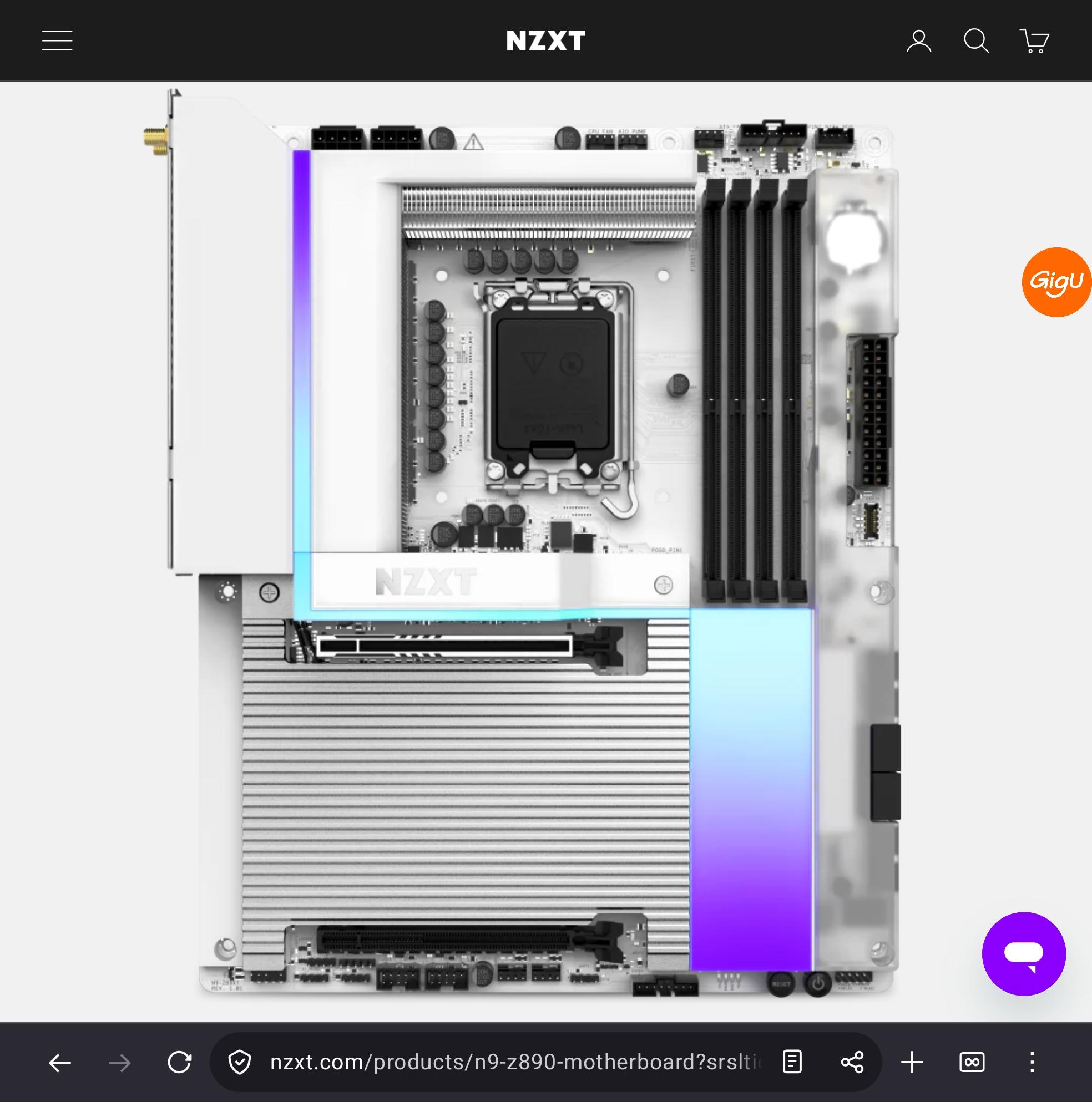 NZXT N9 Z890 + 270 kplus + 500GB NMVE  Z890 LGA 1851 ATX DDR5 WIFI 7 Gaming