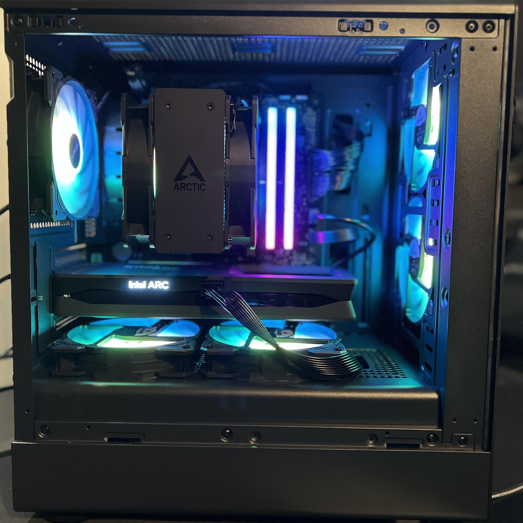 Team blue 💙 2.0 Ryzen 5 7600x 1.5 TB SSD 32GB DDR5 Intel ARC B580 ARGB fans. ALL NEW parts!