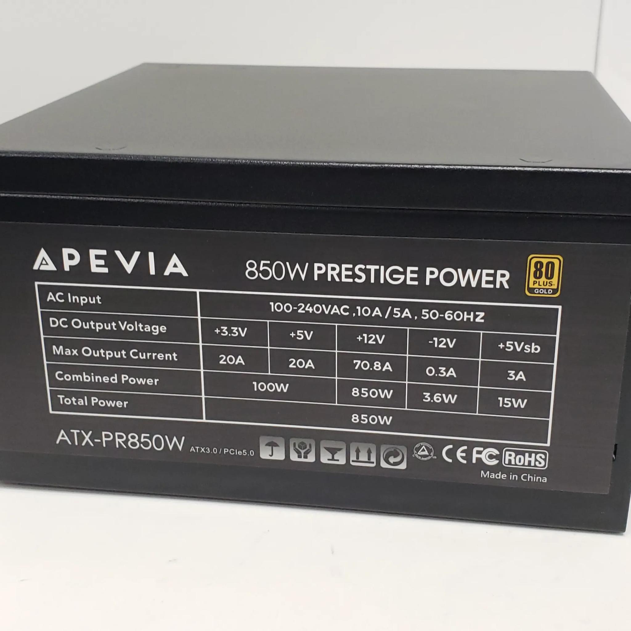 Apevia 850W, 80+G, 600W 12VHPWR, Apevia Prestige Power ATX 3.0/PCIE5.0, ATX power supply