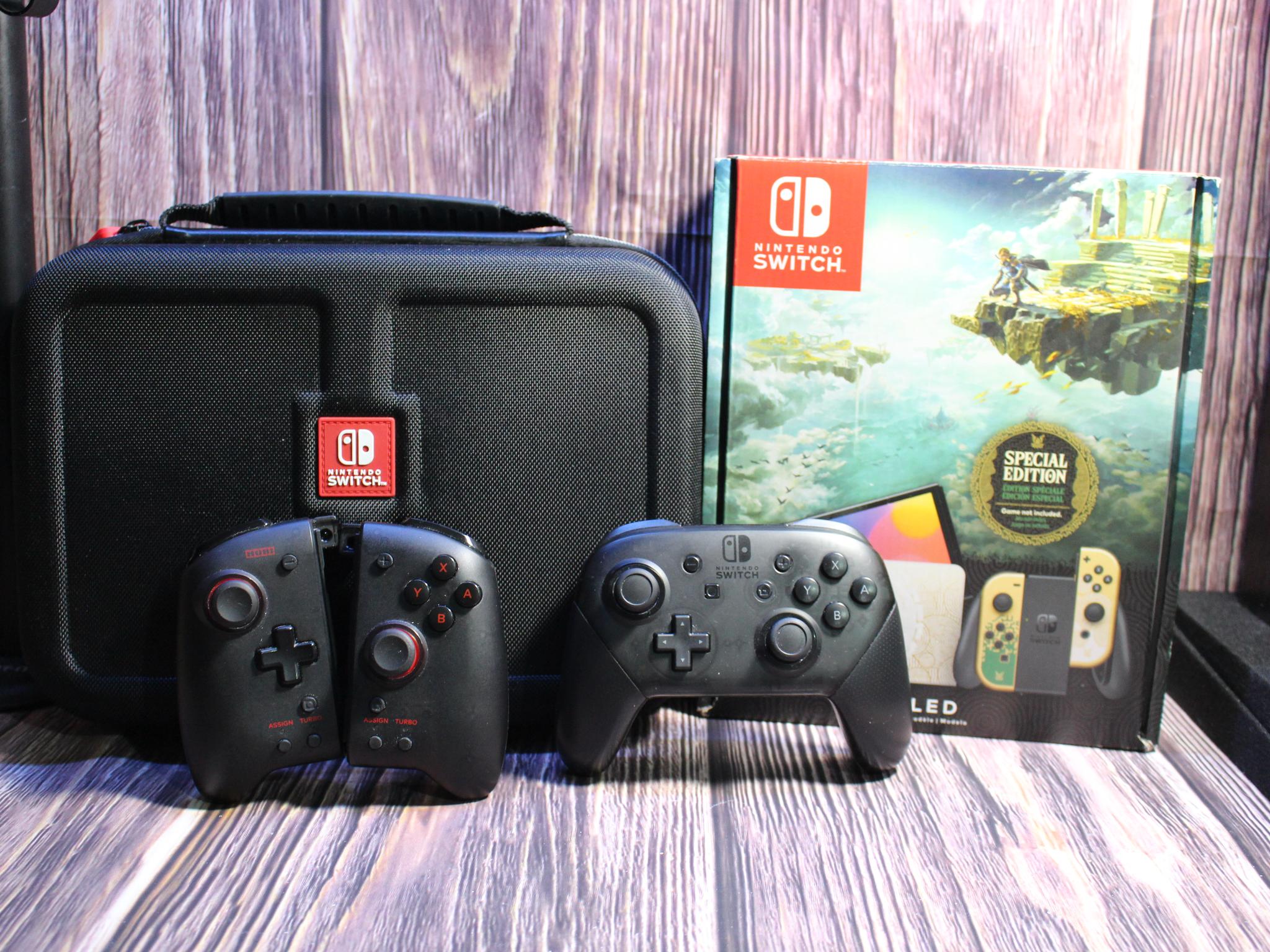 Nintendo Switch OLED The Legend of Zelda: Tears of the Kingdom Edition W/ 128GB SD, Pro Controllers