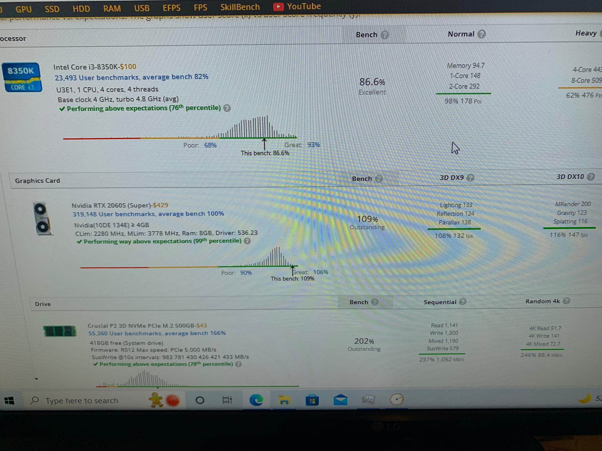 RTX 2060 SUPER 4K VR GAMING/EDITING/STREAMING PC i3-8350K 5Ghz 16GB RAM 500GB SSD WINDOWS WHITE RGB