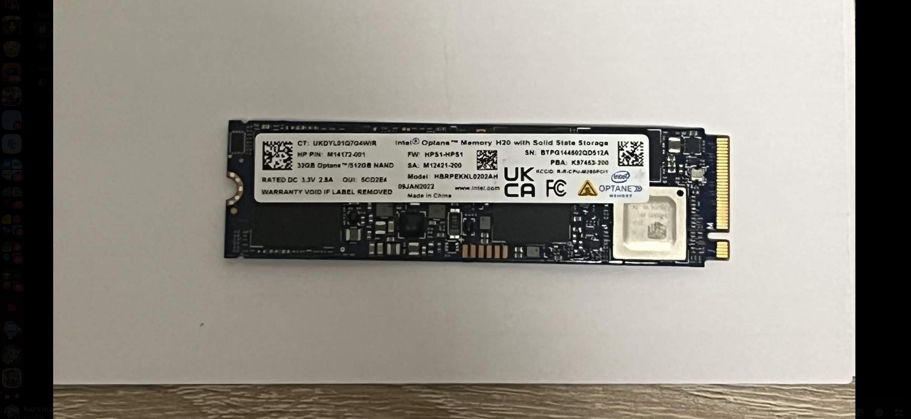 Intel Optane Memory H10 HBRPEKNX0202A 512GB+32GB NAND M.2 2280 Solid State Drive