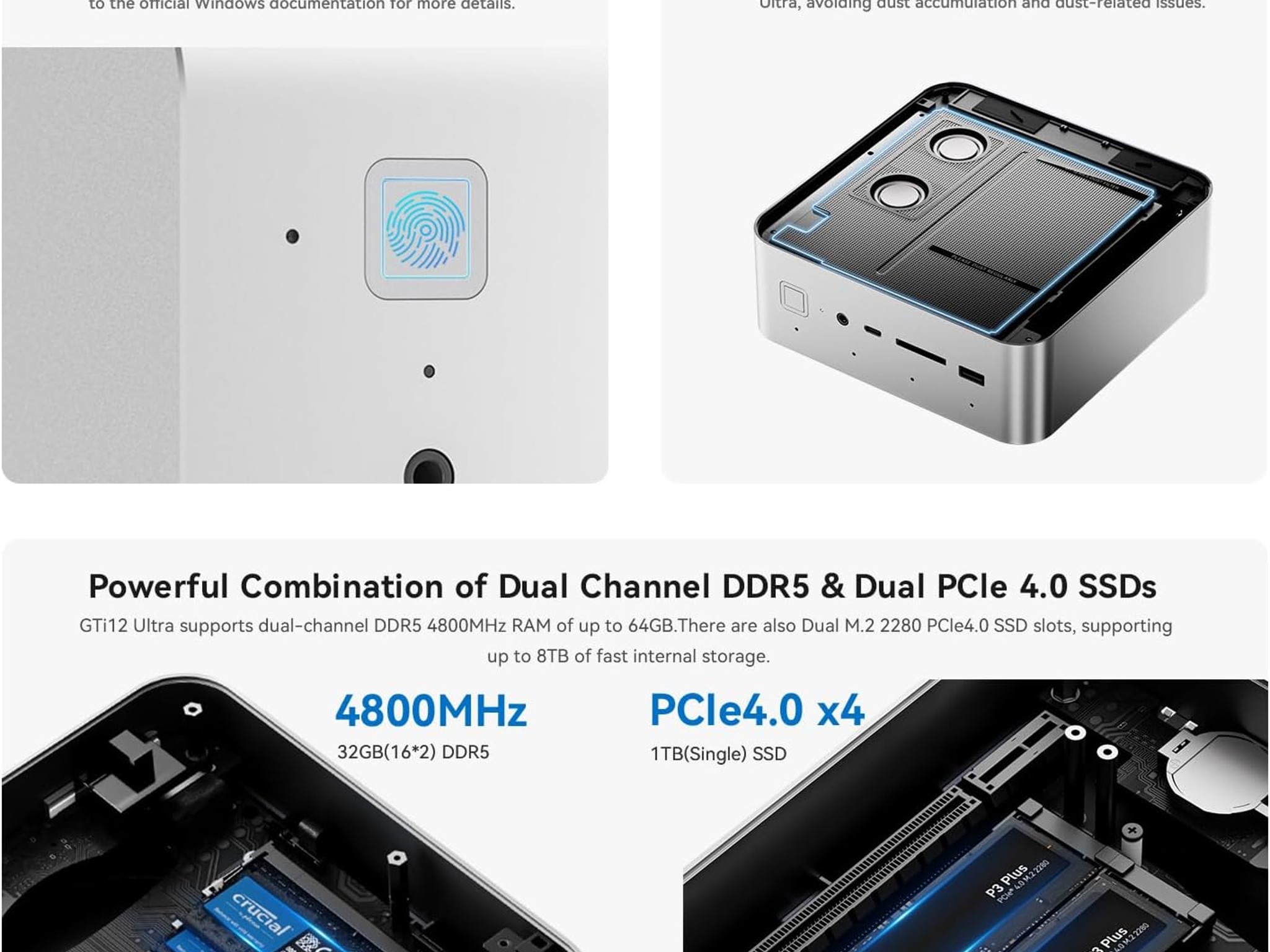 Beelink GTi12 Mini PC + EX Docking Station, Intel Core i9-12900H (14C/20T, up to 5.0GHz)