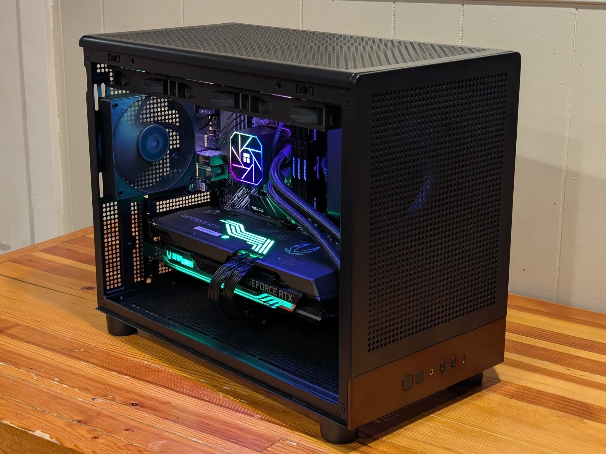 🌲 Ryzen 5 5600 • RTX 3080 • 32GB RAM • 1TB NVMe • RGB + Wood Case