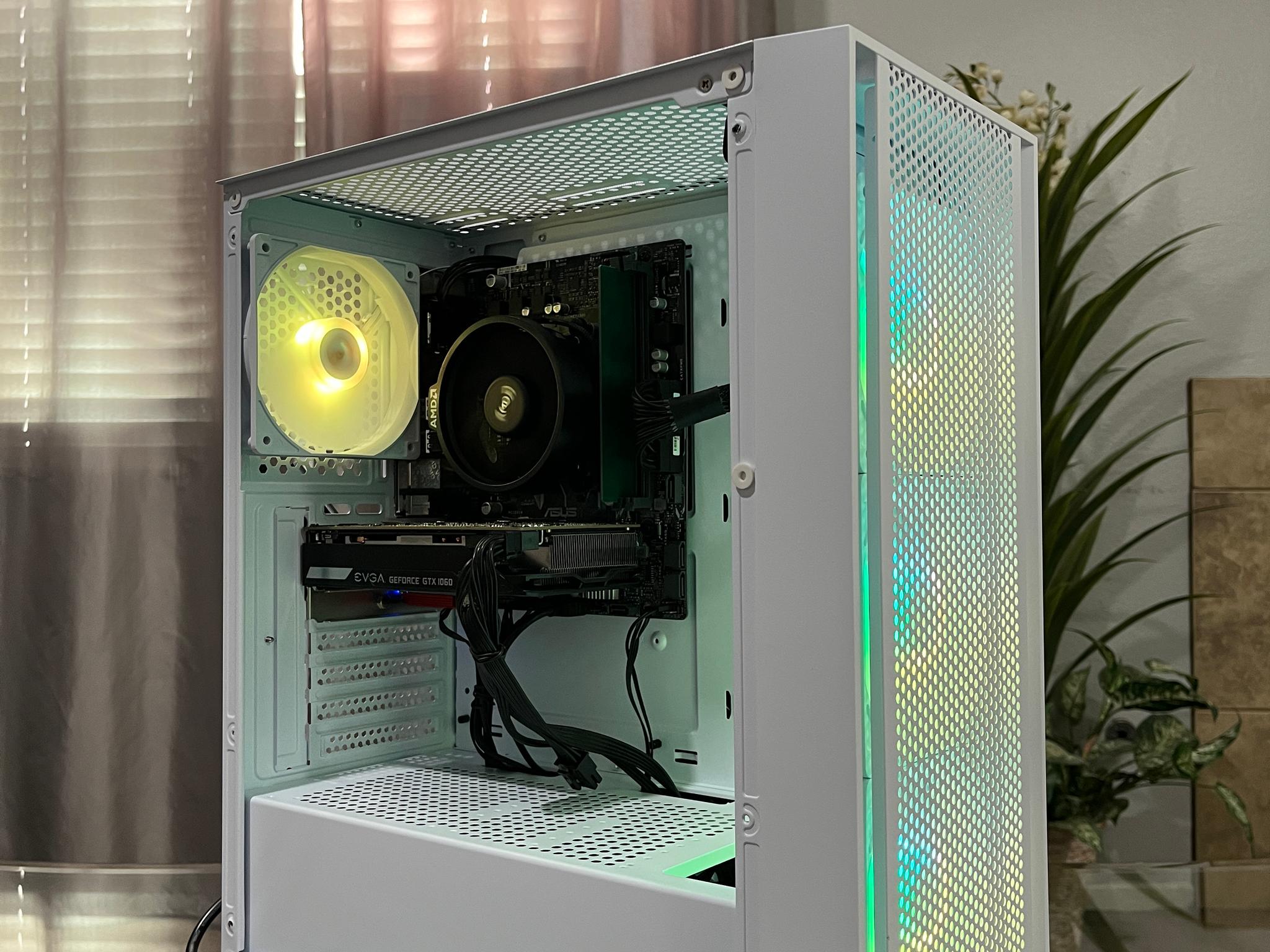 GTX 1060 6GB, Ryzen 5 2600, 8GB RAM | White RGB Gaming Computer/Pc