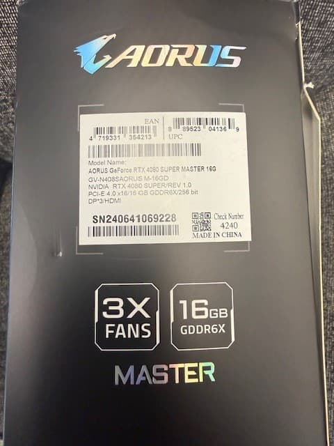 AORUS GeForce RTX 4080 Super Master 16G GPU