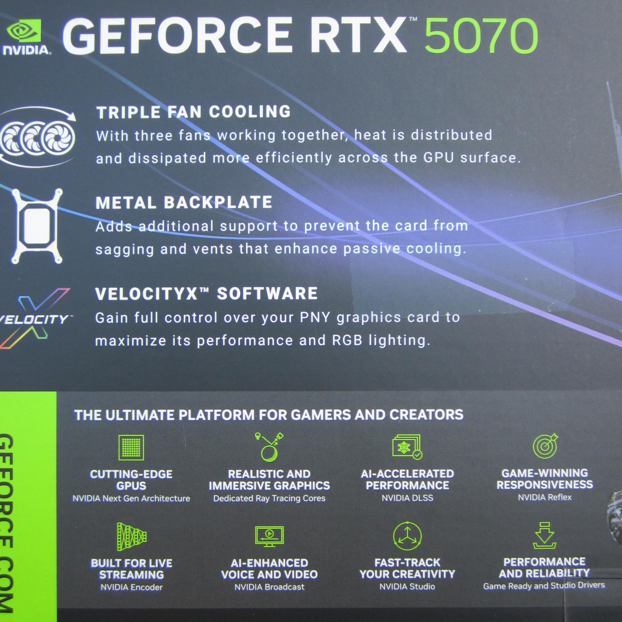 New Open Box! PNY RTX 5070 12Gb ARGB EPIC-X Overclocked