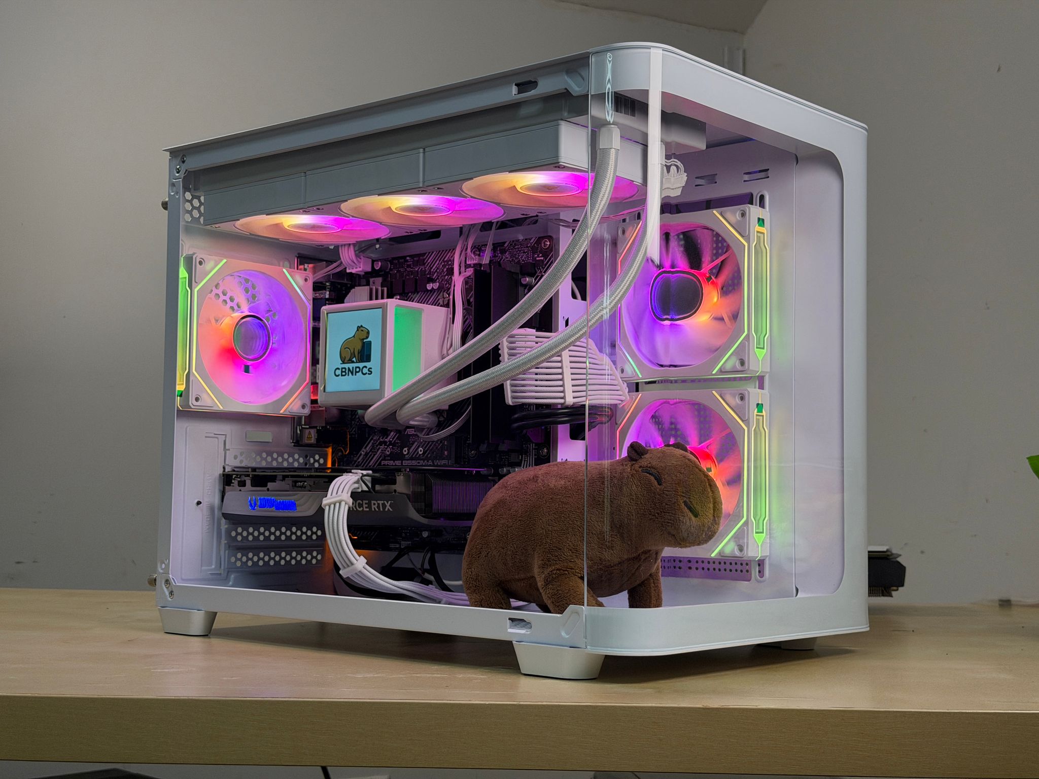 🧊💎 1440p White Gaming PC -  Ryzen 7 5700x / RTX 4070  / 1TB NVME SSD / 32GB Ram / Wifi + Bluetooth
