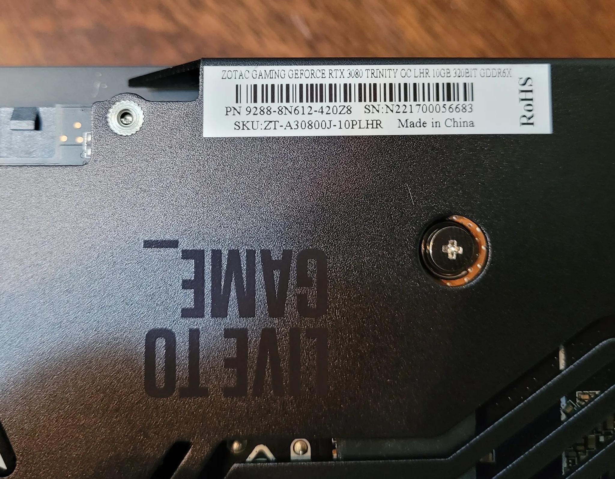 ZOTAC RTX 3080 Trinity OC LHR (Display randomly turns off)