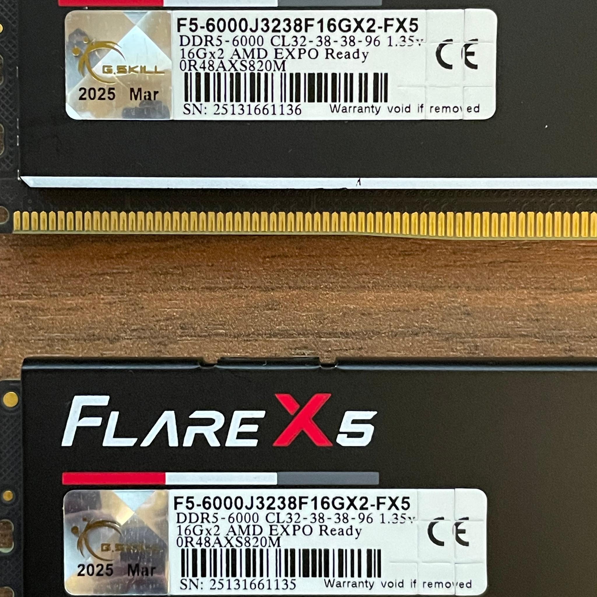 G.Skill Ripjaws S5 32 GB (2 x 16 GB) DDR5-6000 CL32 Memory