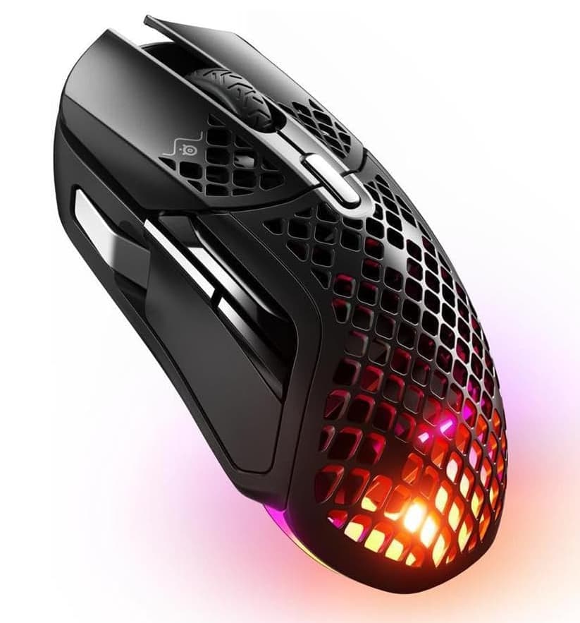 BNIB Aerox 5 Wireless SteelSeries Holey RGB Gaming Mouse (Black)