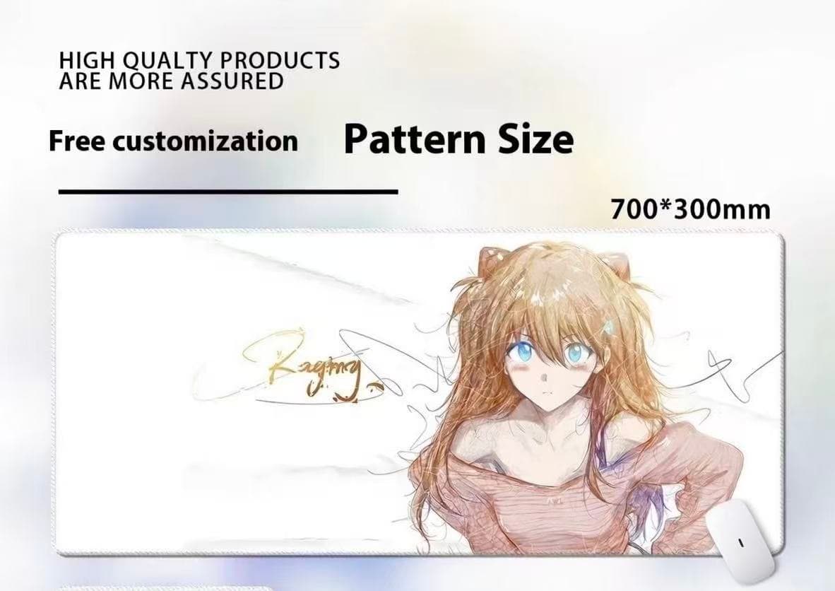 EVA Asuka Anime Mouse Pad – Abstract Line Art, Smooth Gaming Surface