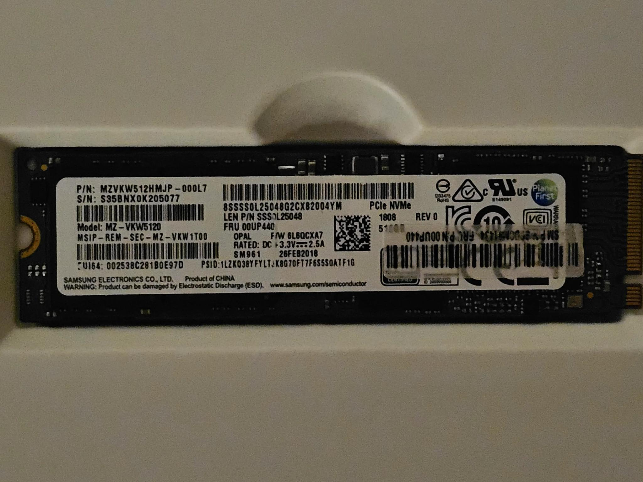 Samsung 512GB NVME