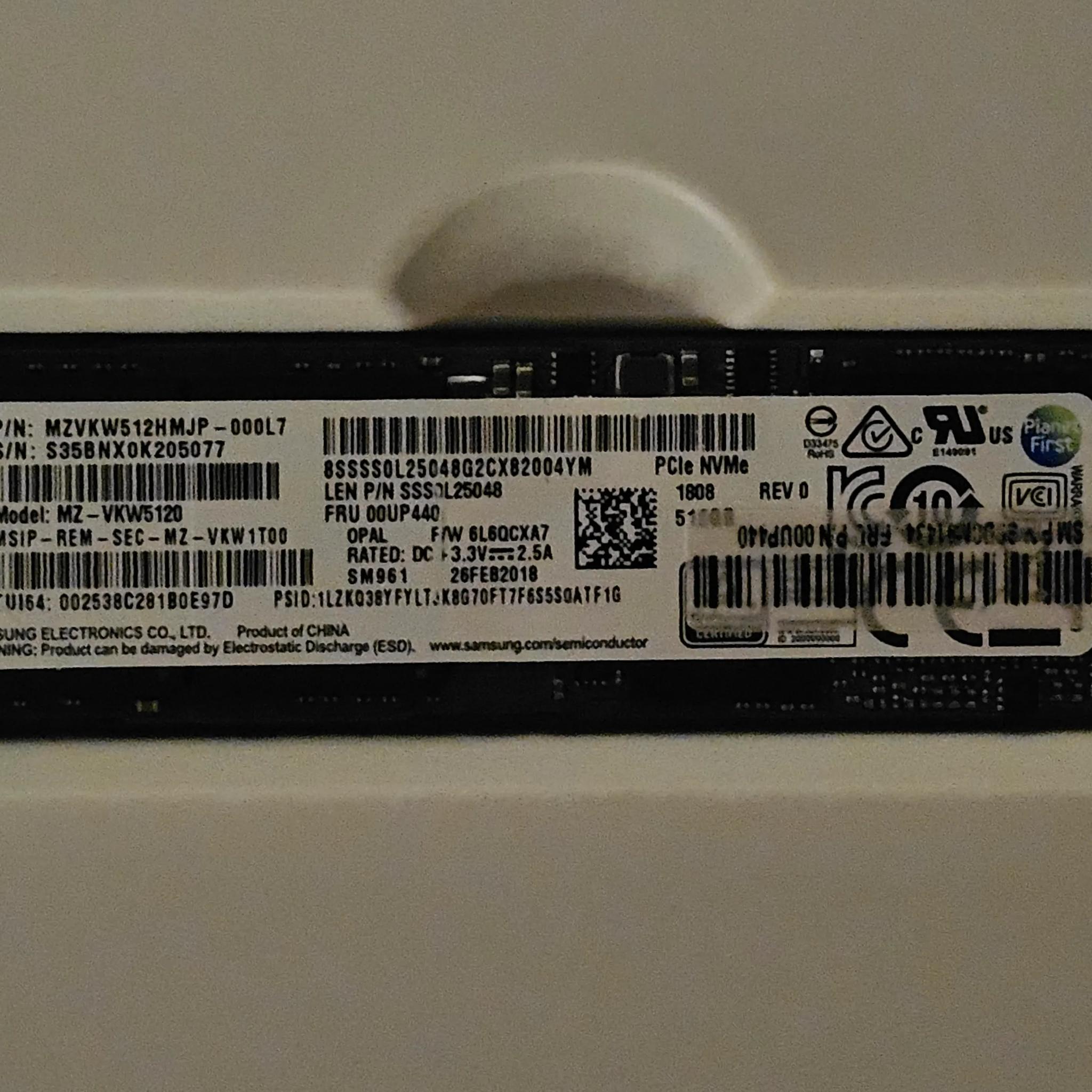 Samsung 512GB NVME