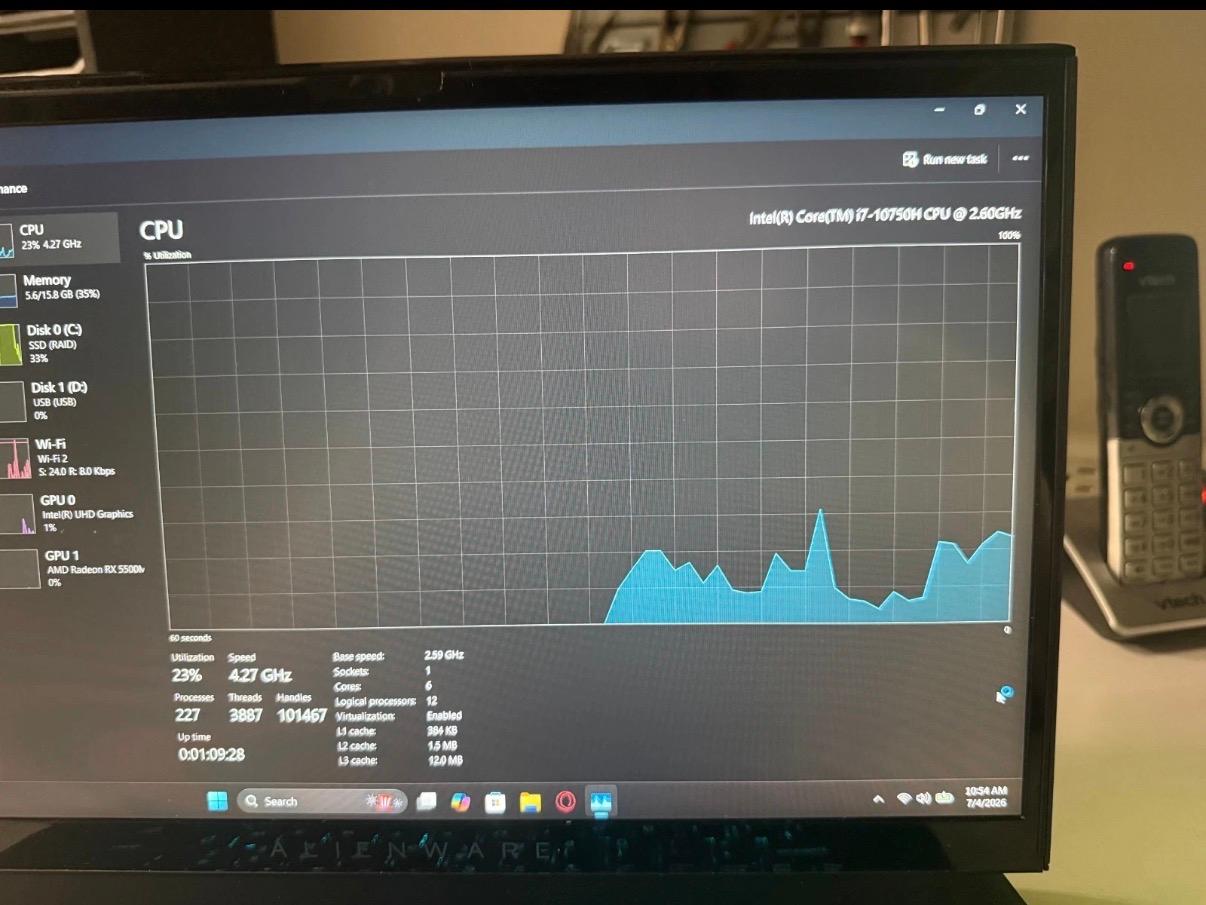 Dell Alienware M15 R3 Intel i7 10750H AMD RX 5500M 16GB RAM 512 GB NVME SSD