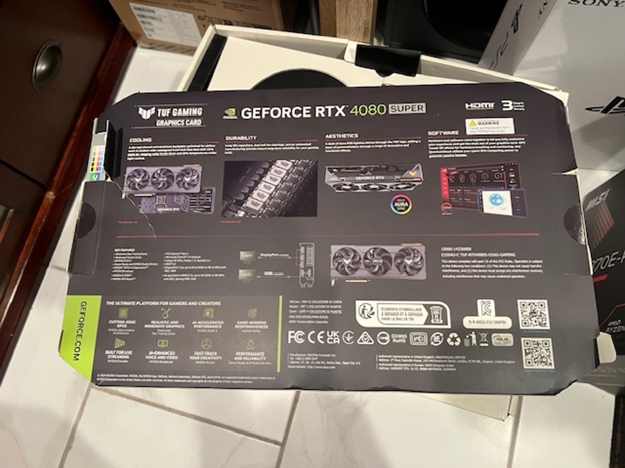 ASUS NVIDIA GeForce RTX 4080 Super TUF Gaming RGB Overclocked Triple Fan 16GB GDDR6X PCIe 4.0 Card