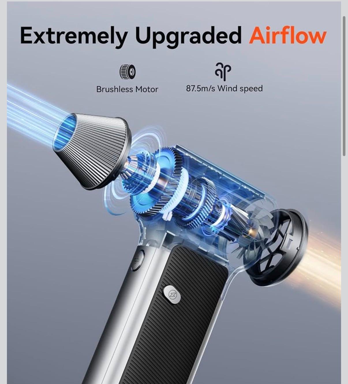 WOLFBOX MF200 Compressed Air Duster, Removable Battery