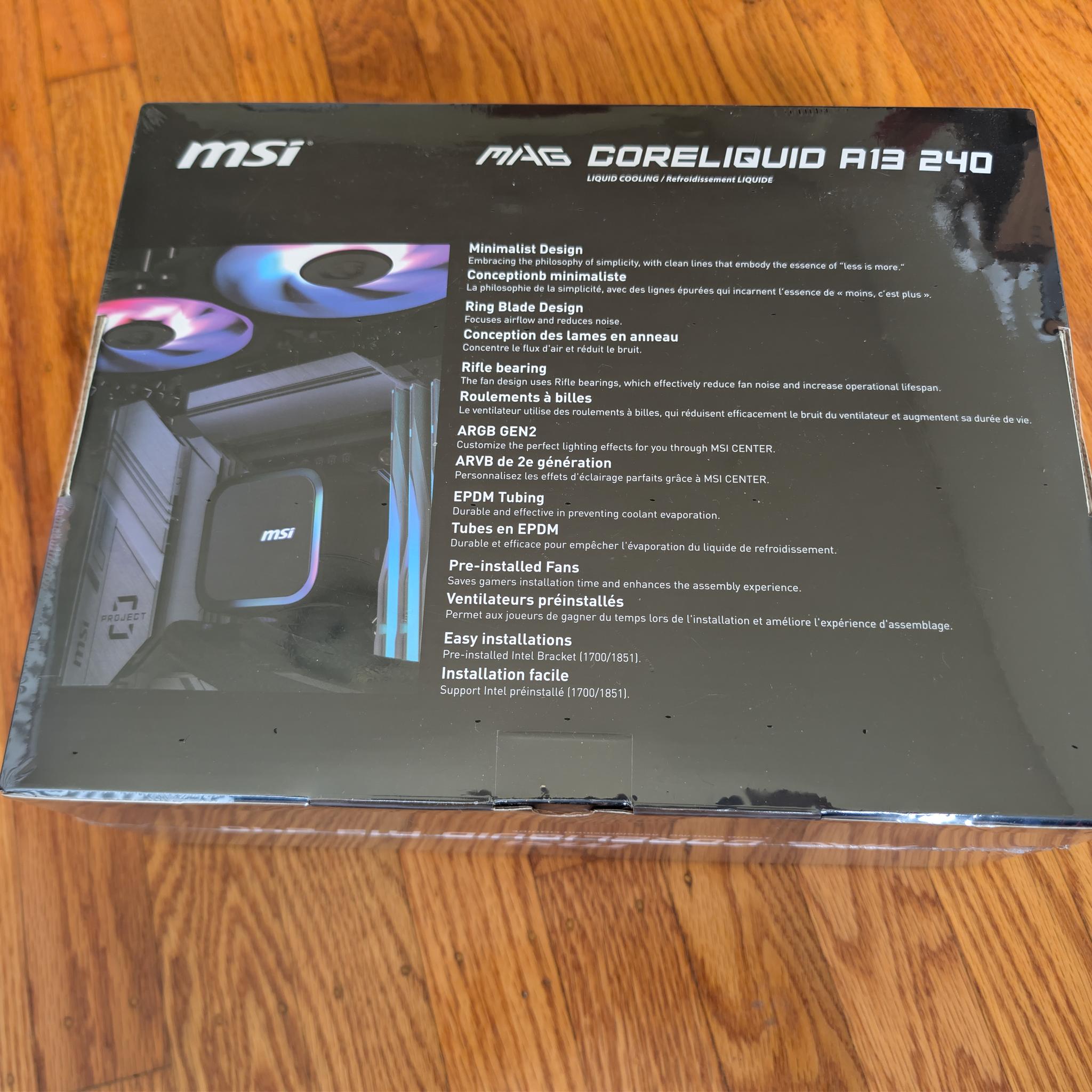 [Brand New Sealed] MSI MAG CORELIQUID A13 240 ARGB AIO Liquid Cooler