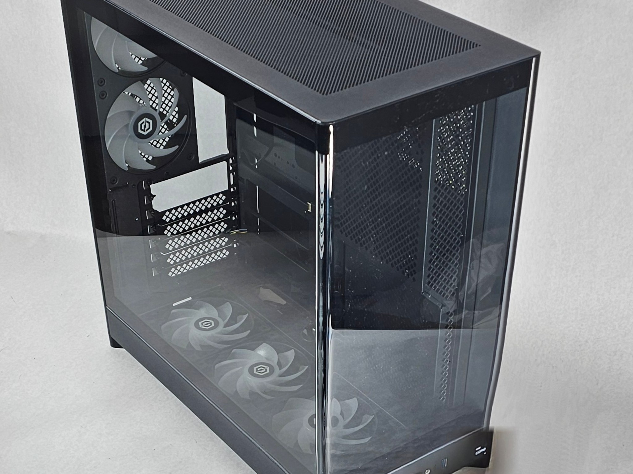 Black CyberPowerPC PC Case with Tempered Glass w/ 5 Fans