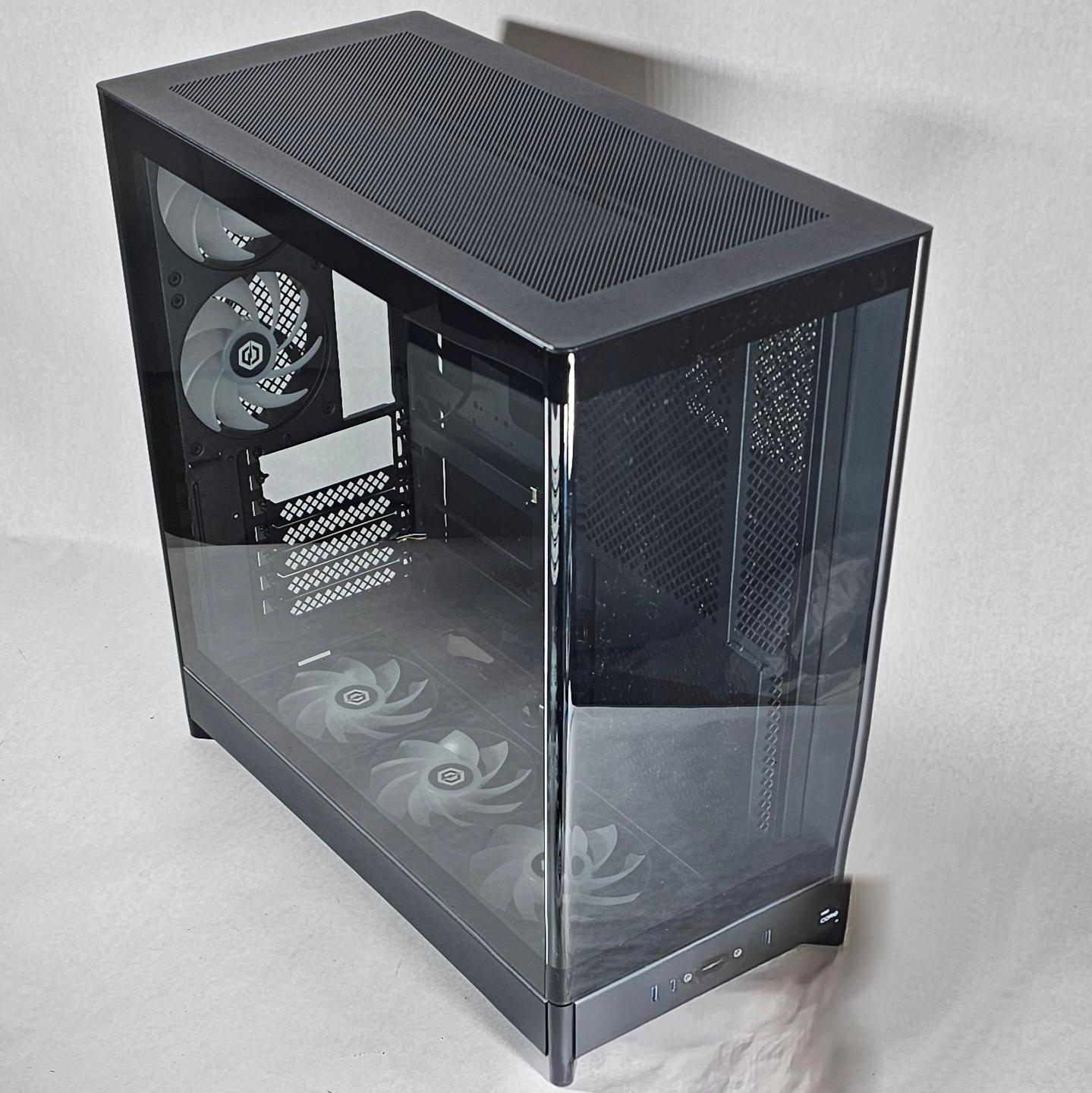 Black CyberPowerPC PC Case with Tempered Glass w/ 5 Fans